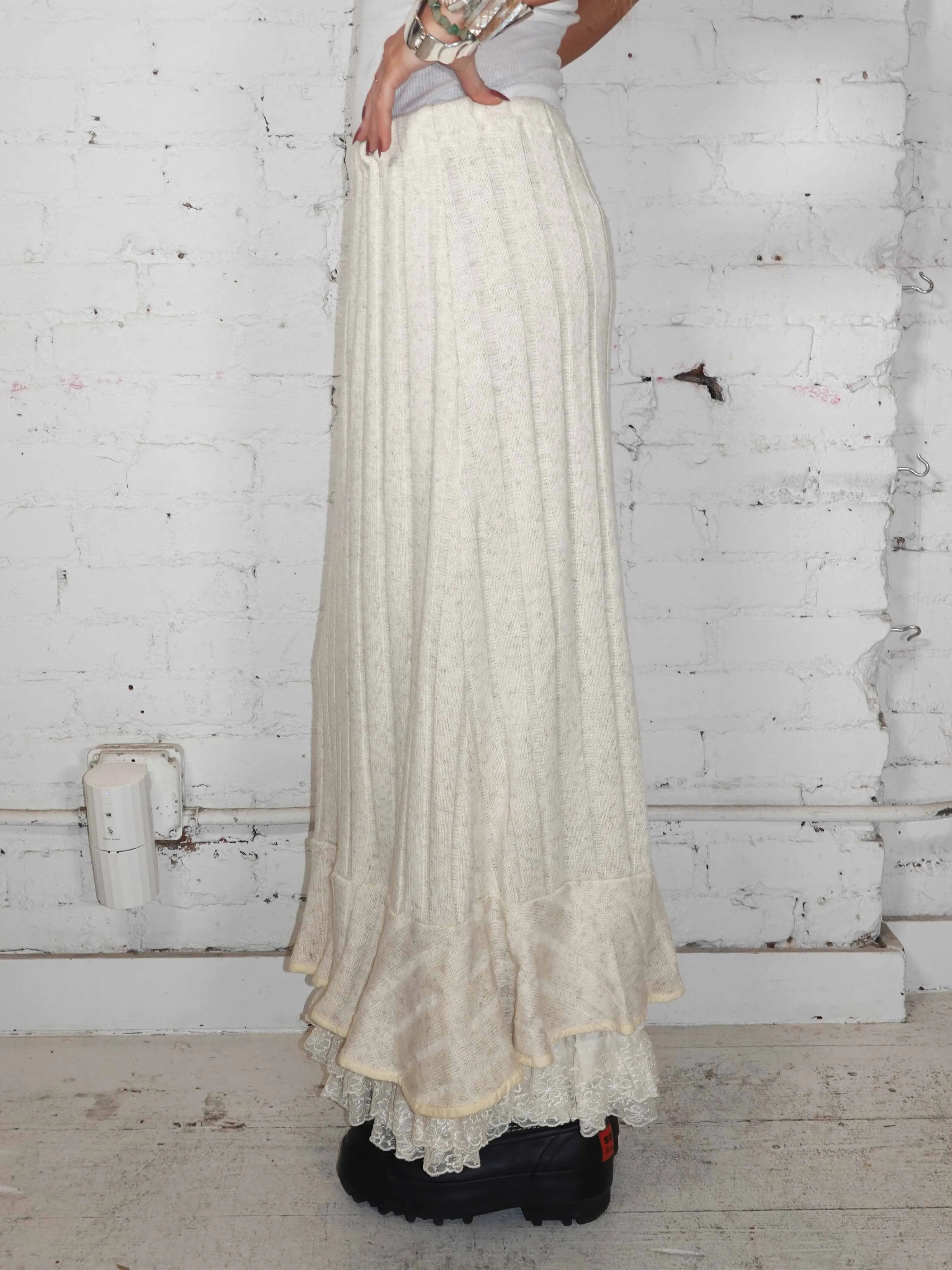 Laced Tier Sweater Skirt sold by Dana Foley NYC product image thumbnail 2