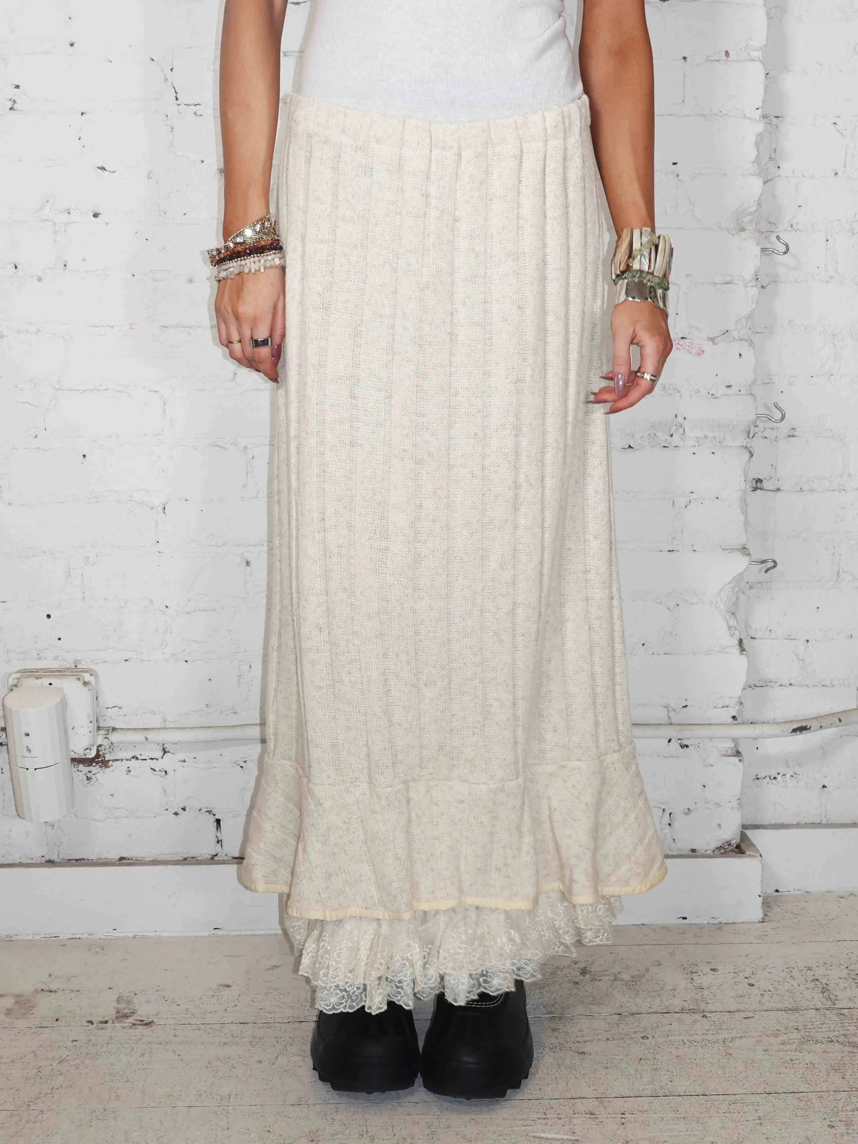 Laced Tier Sweater Skirt sold by Dana Foley NYC