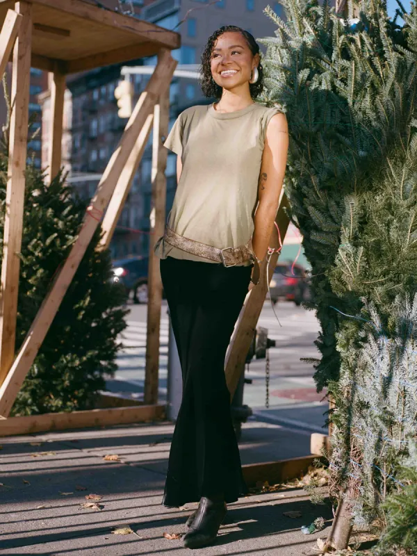 Betsy Train Skirt - Black Velvet sold by Dana Foley NYC