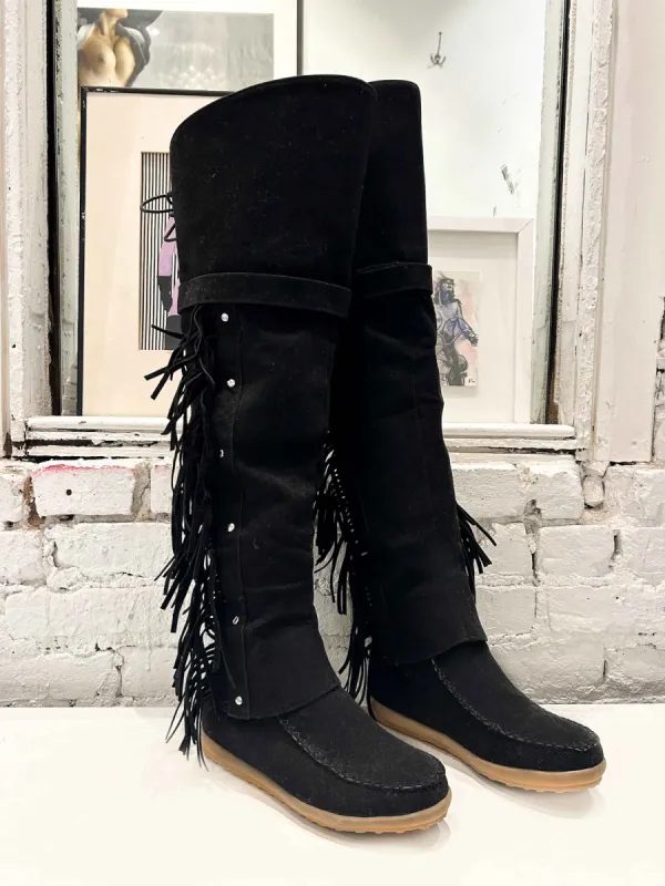 Over The Knee Tassel Boots sold by Dana Foley NYC
