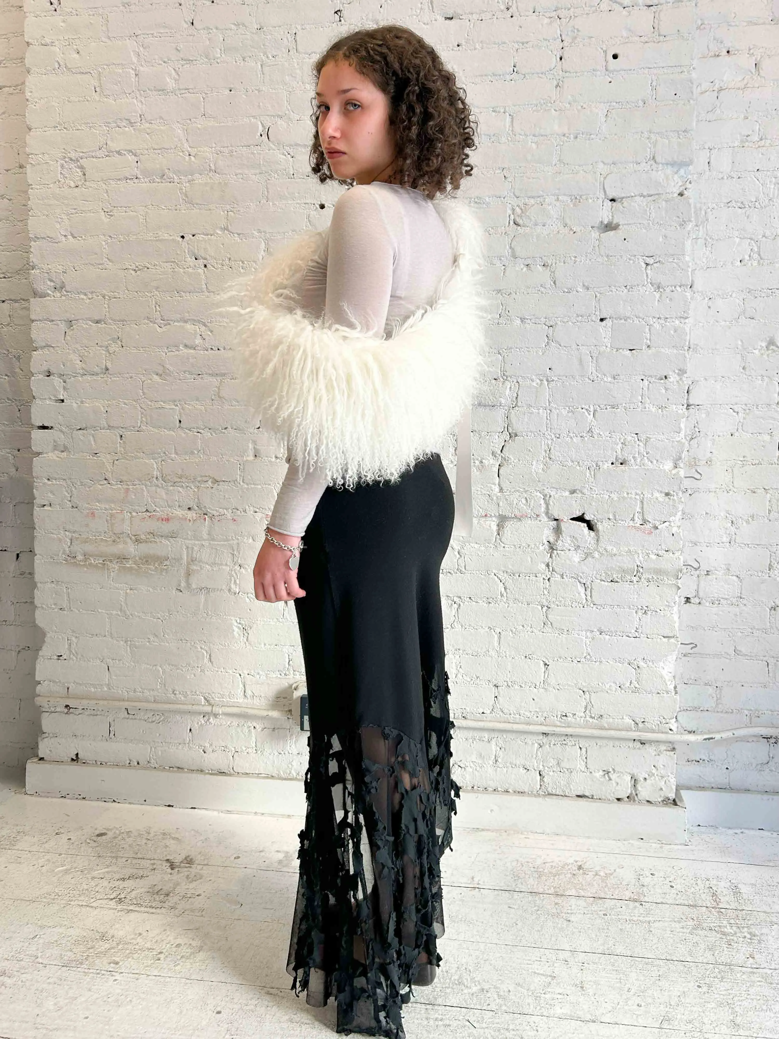 Midnight Jersey Ruffle Skirt sold by Dana Foley NYC product image thumbnail 3