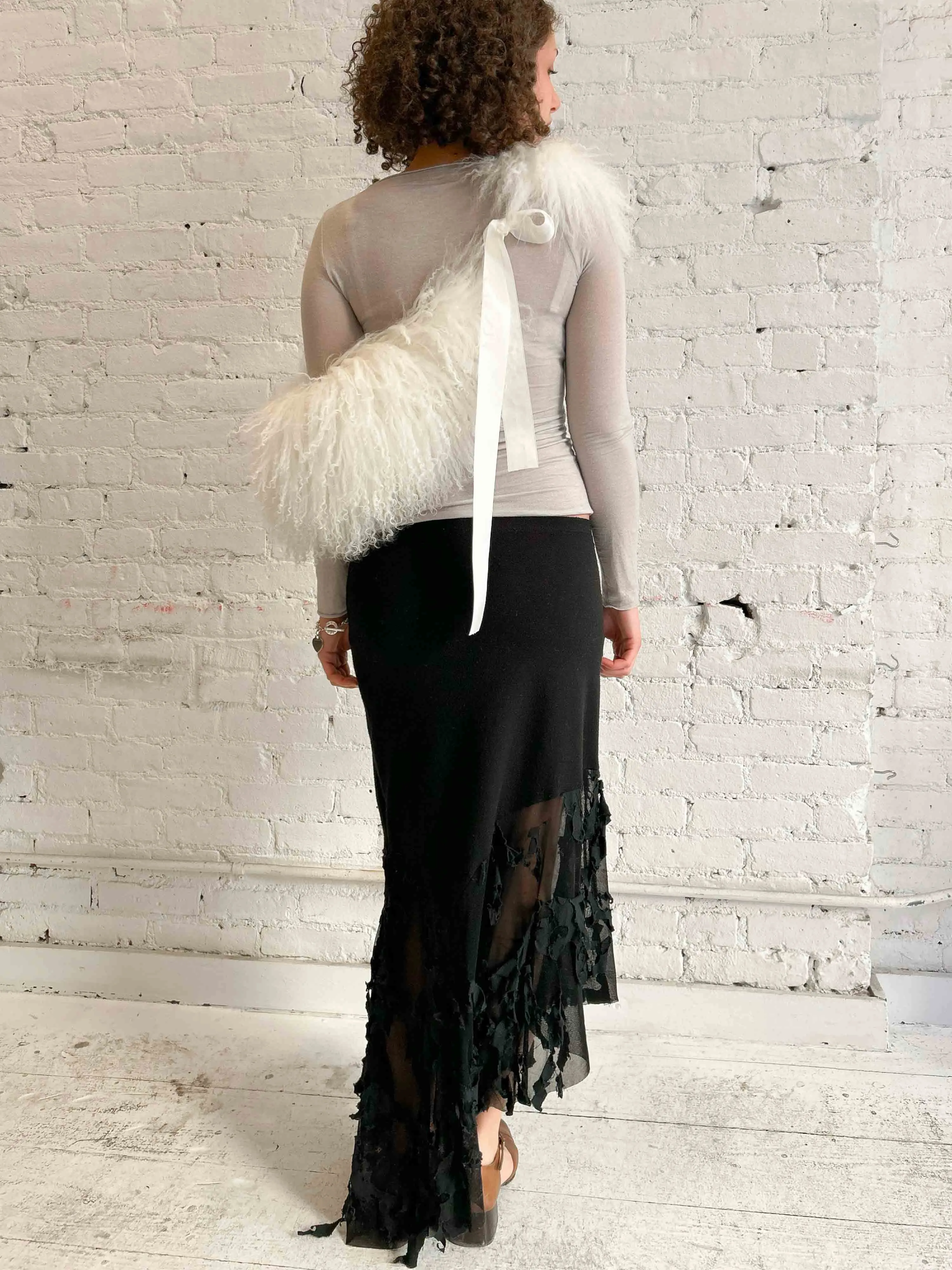 Midnight Jersey Ruffle Skirt sold by Dana Foley NYC product image thumbnail 2