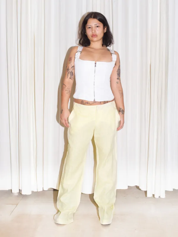 G-Pant - Yellow Linen sold by Dana Foley NYC