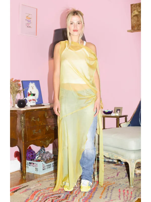 Susan Dress - Chartreuse sold by Dana Foley NYC