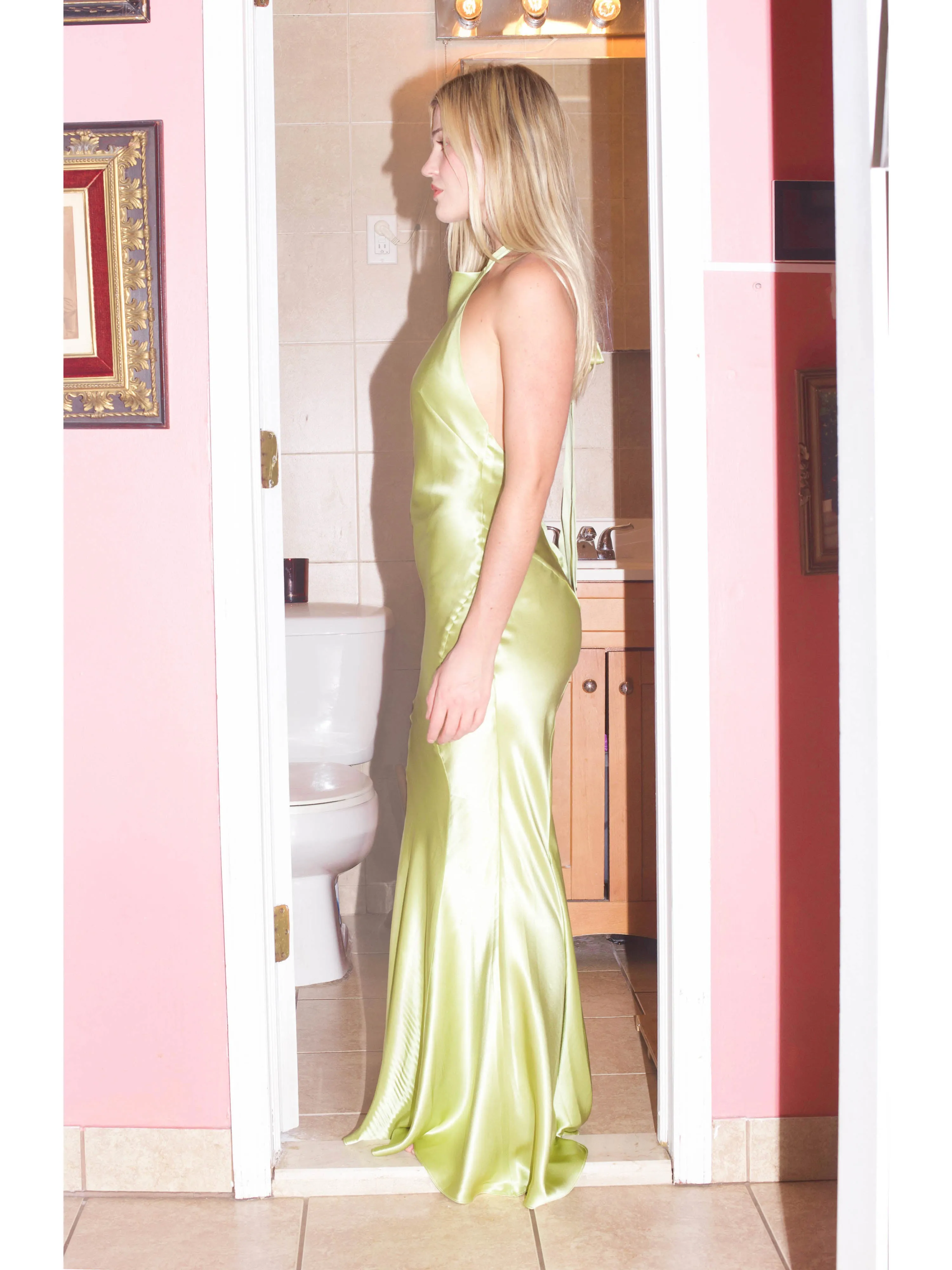 Hollywood Gown - Lime Green sold by Dana Foley NYC product image thumbnail 2
