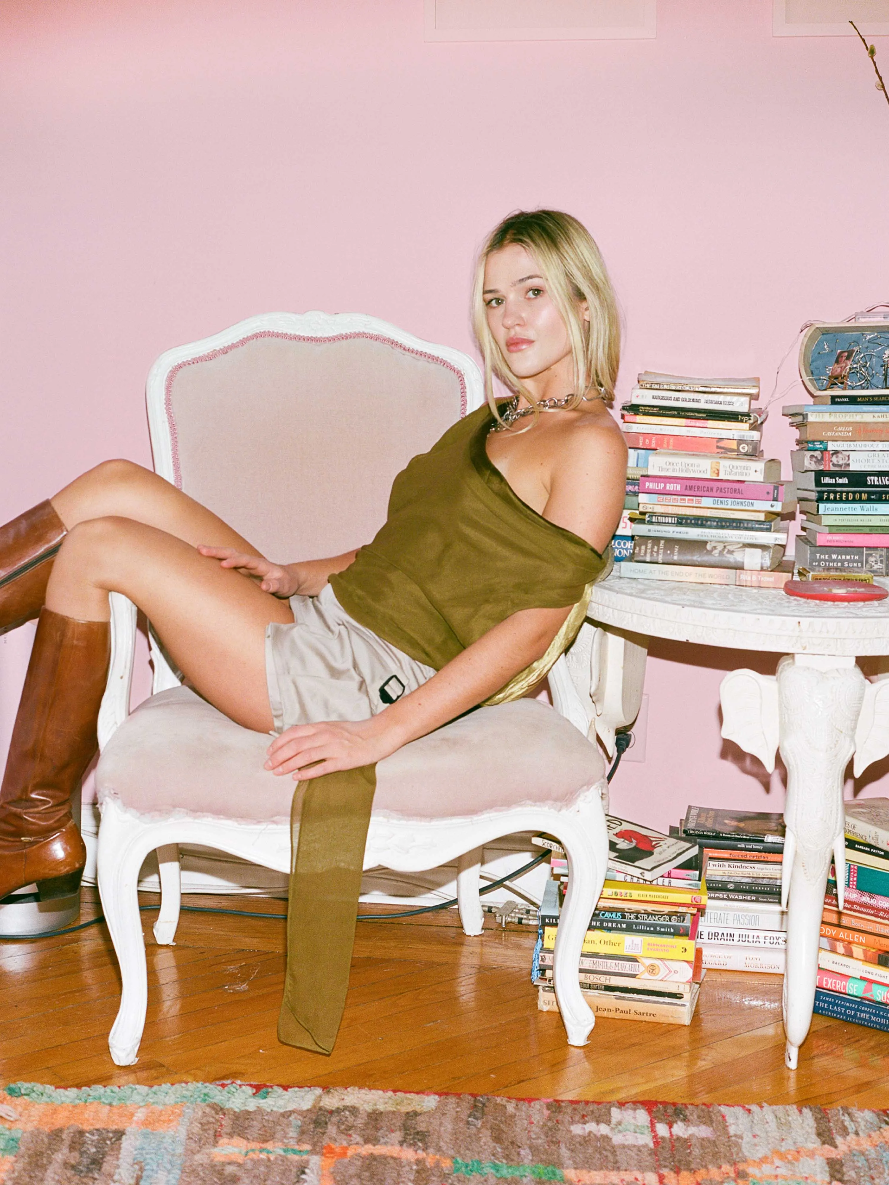 Cargo Mini Skirt - Light Beige sold by Dana Foley NYC product image thumbnail 4