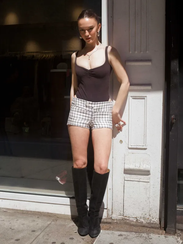 Lily Shorts - White & Navy Plaid sold by Dana Foley NYC