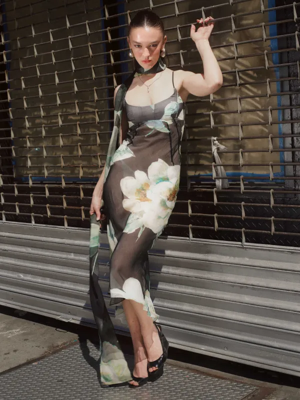 D&L Dress - Black & White Feather sold by Dana Foley NYC