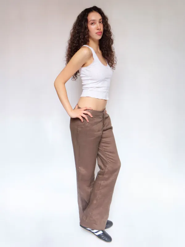 G-Pant - Chocolate Linen sold by Dana Foley NYC