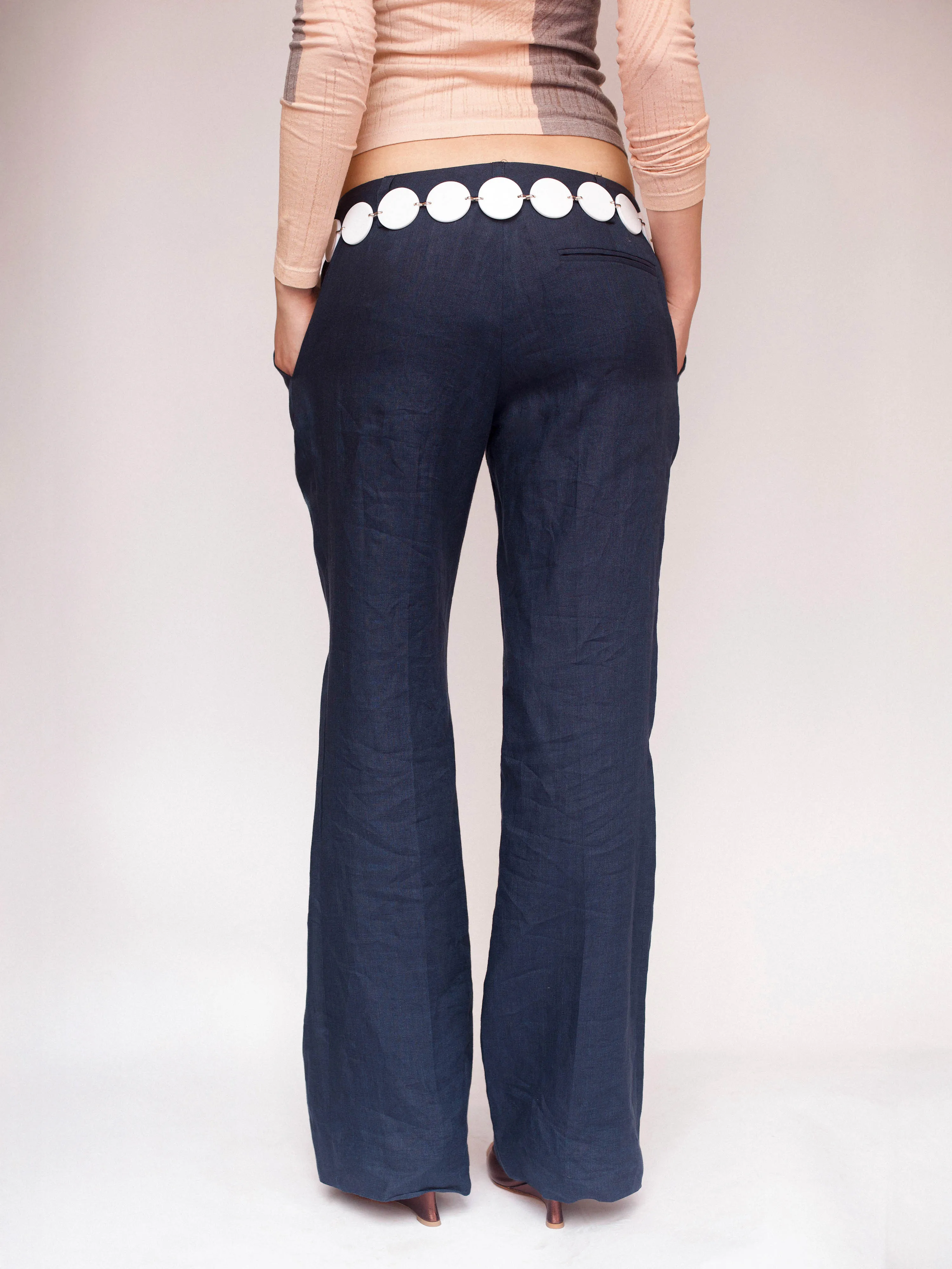 G-Pant - Navy Linen sold by Dana Foley NYC product image thumbnail 3