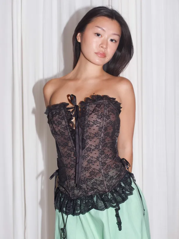 Vintage Lace Longline Bustier sold by Dana Foley NYC