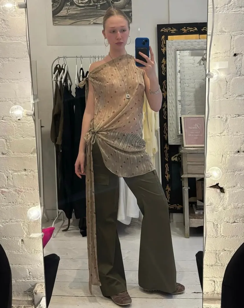 Susan Mini - Brown Striped Floral sold by Dana Foley NYC