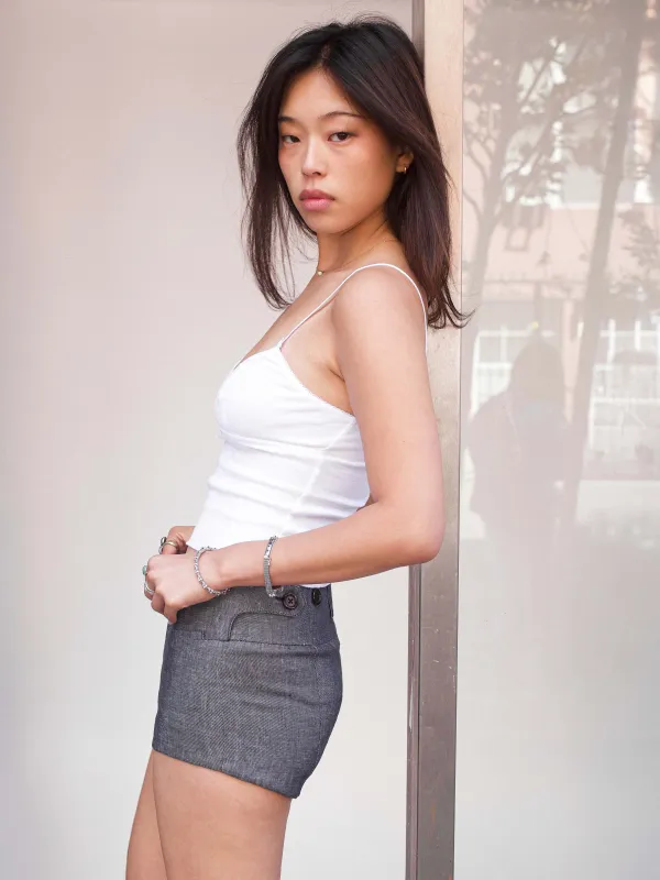 Lily Shorts - Denim Linen sold by Dana Foley NYC