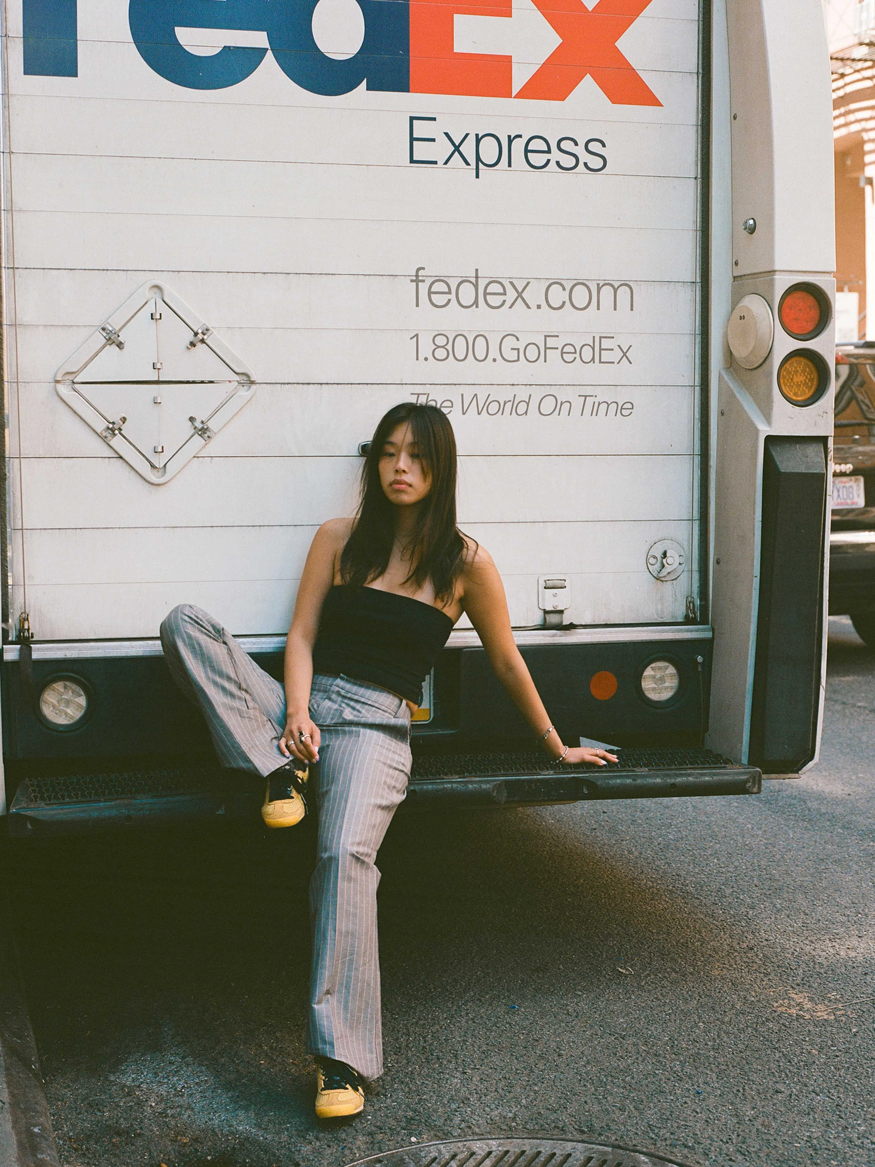 G-Pant - Steel Stripe Linen sold by Dana Foley NYC