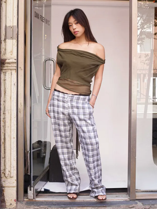G-Pant - Blue & Gray Plaid sold by Dana Foley NYC