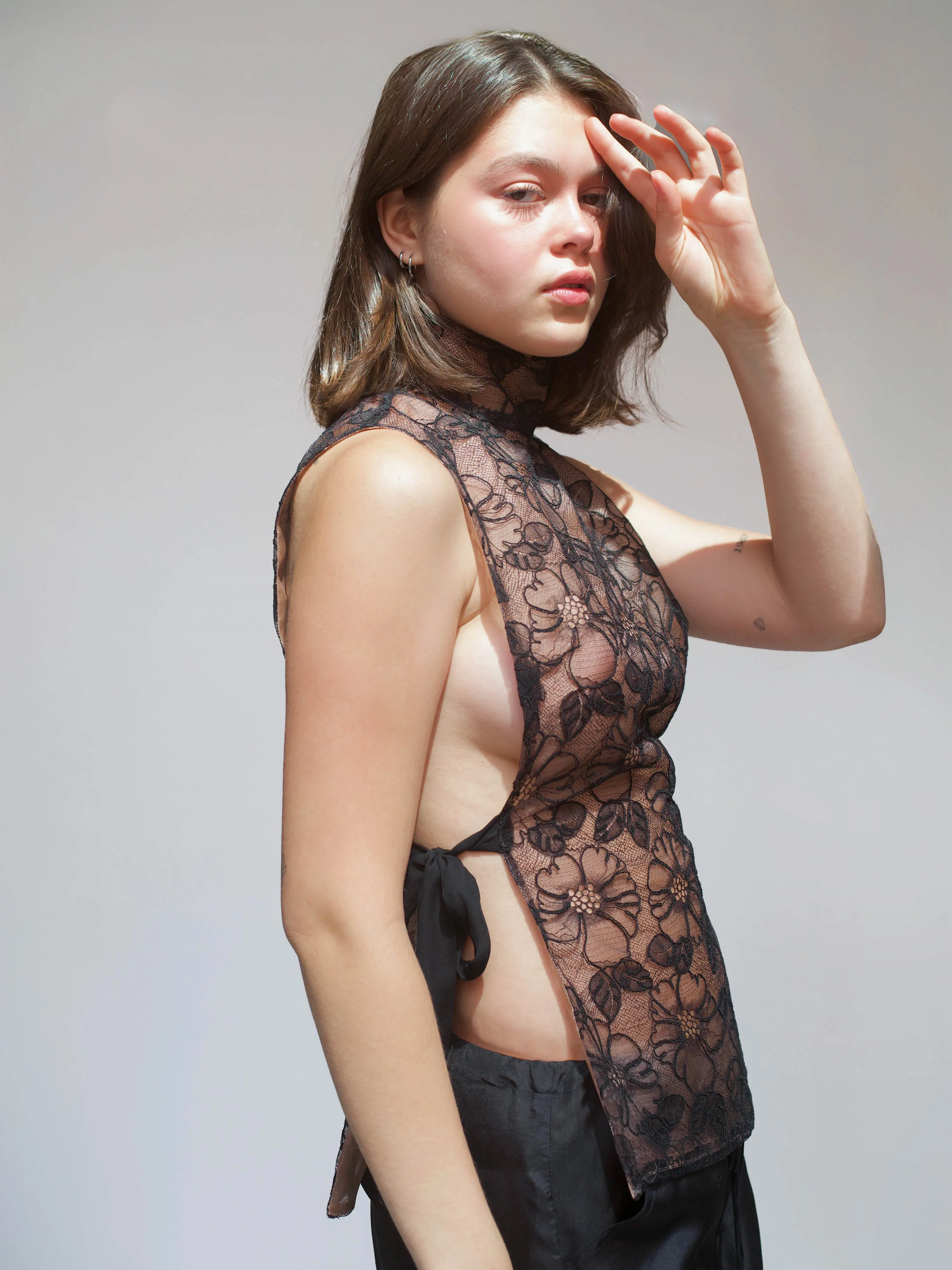 Maeve Top - Lacey Nude Organza sold by Dana Foley NYC