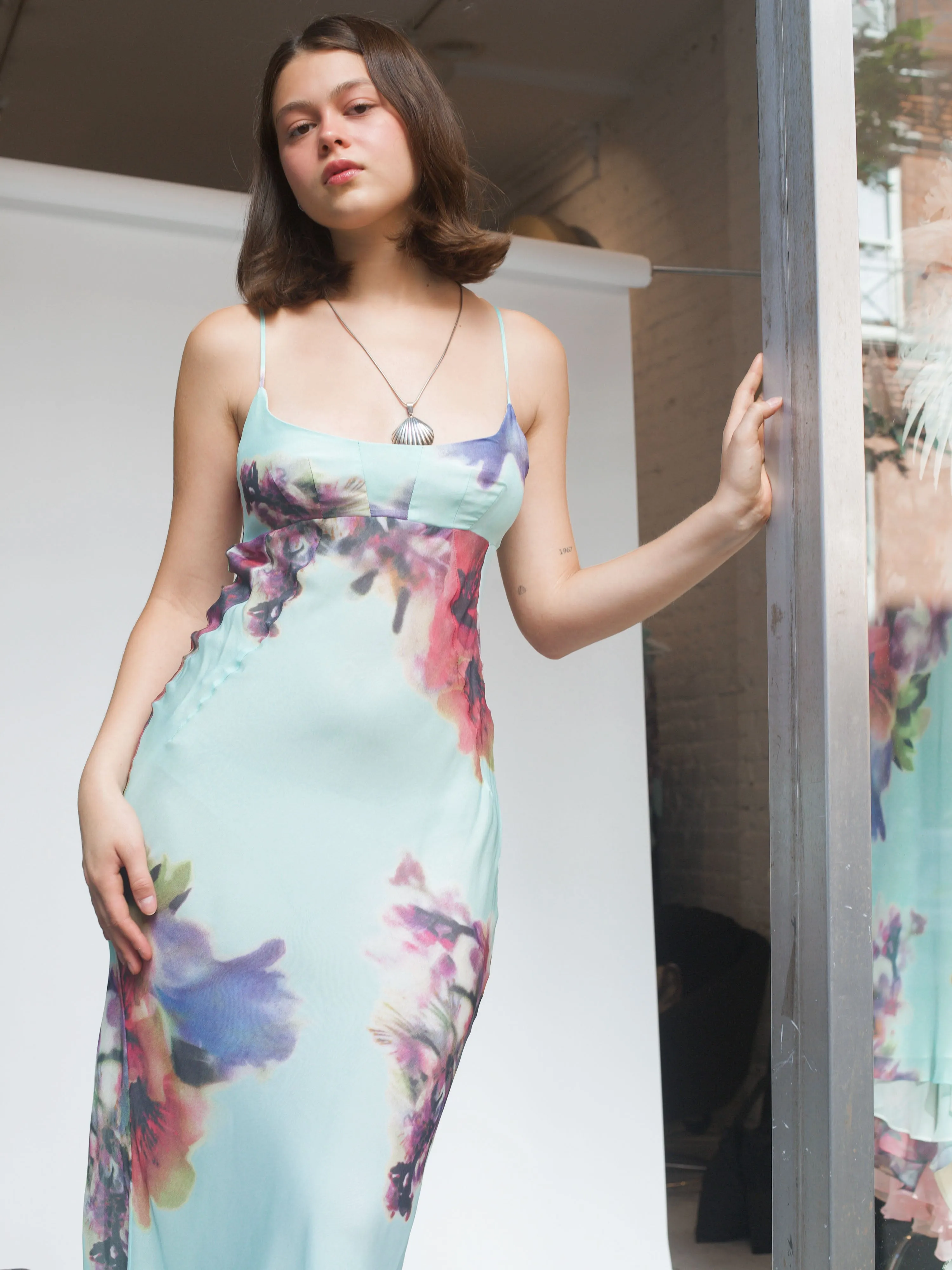 D&L Dress - Aqua Floral sold by Dana Foley NYC product image thumbnail 3