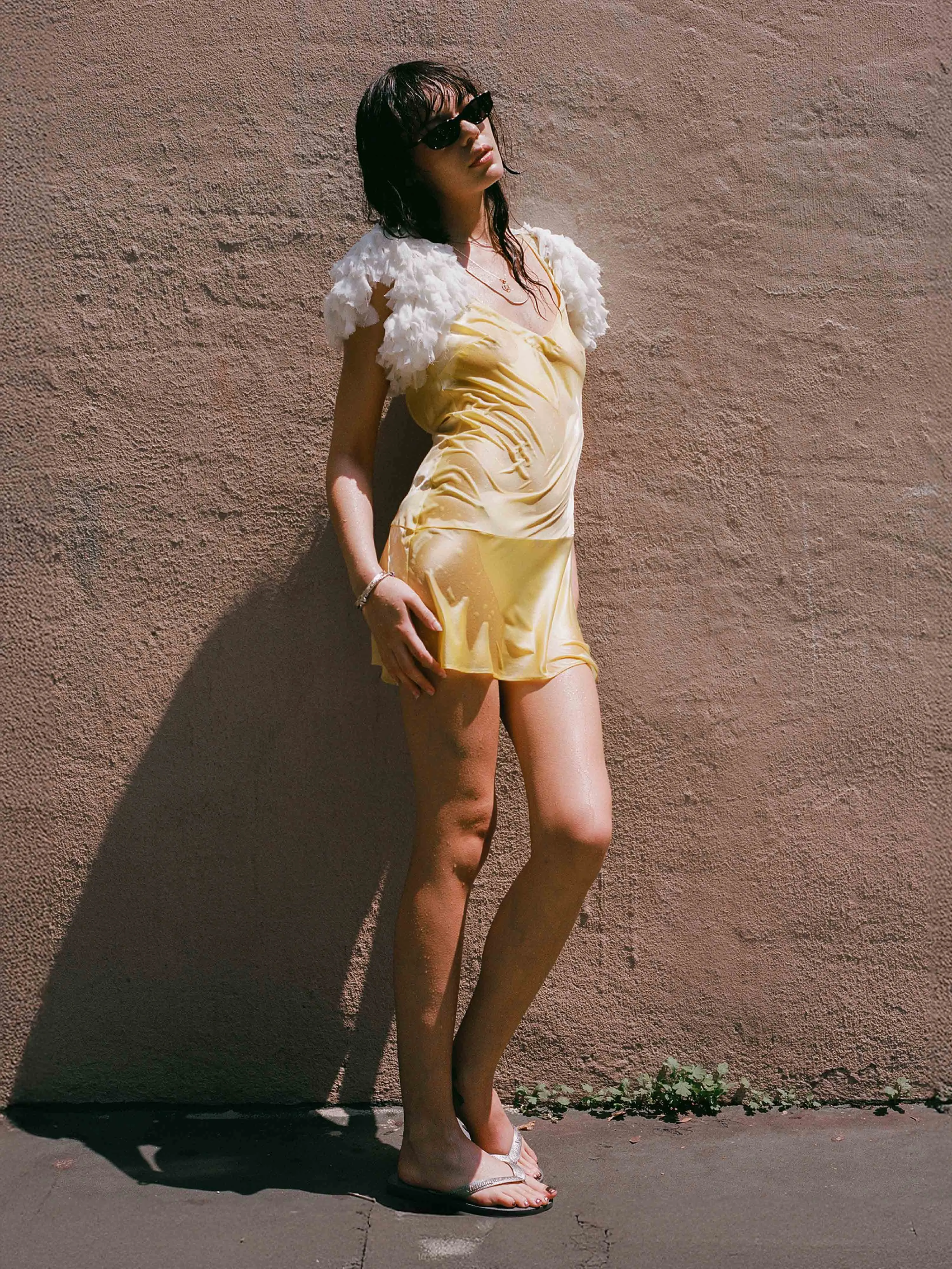 Feather Bolero - White sold by Dana Foley NYC product image thumbnail 4