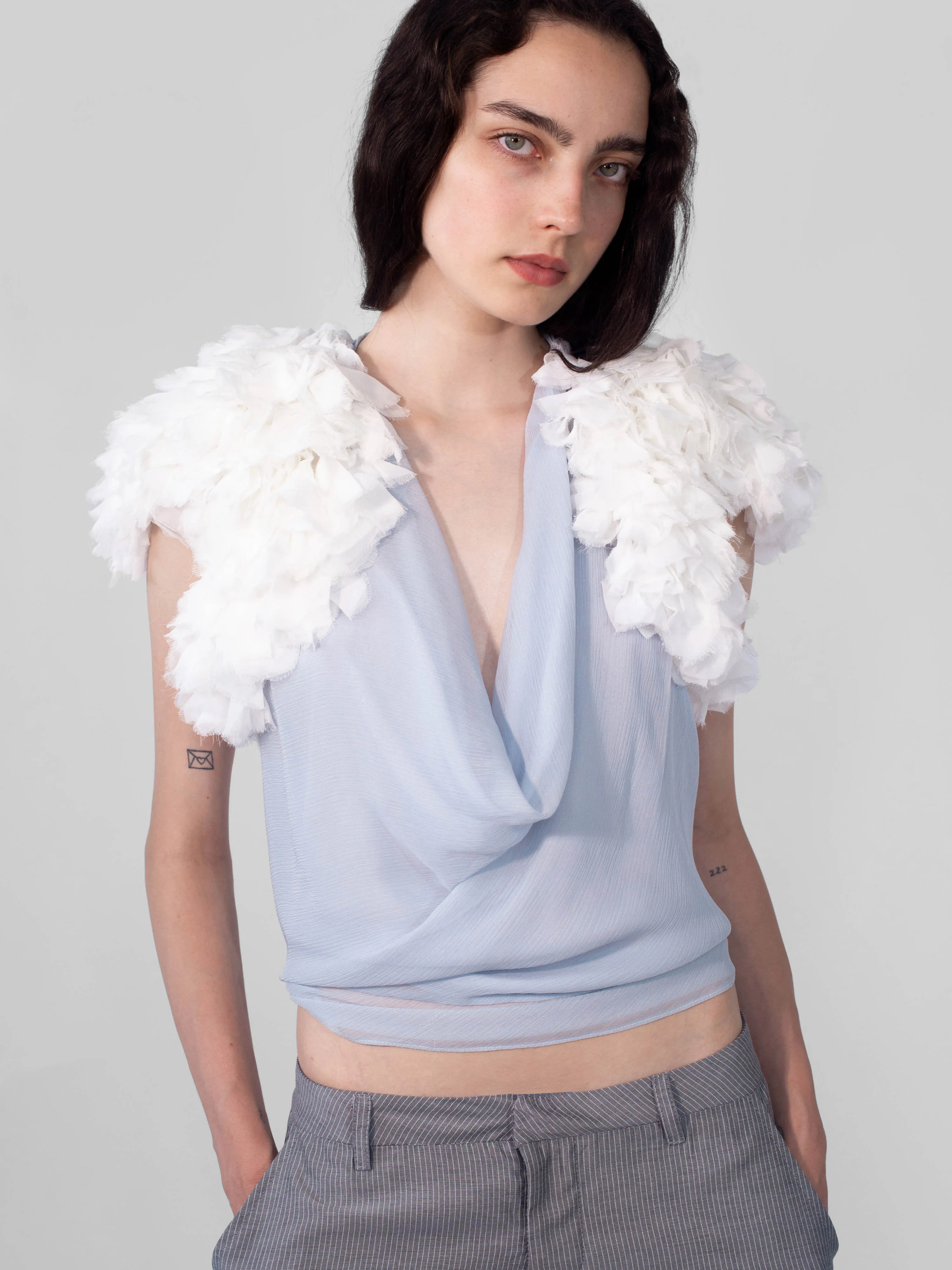 Feather Bolero - White sold by Dana Foley NYC product image thumbnail 2