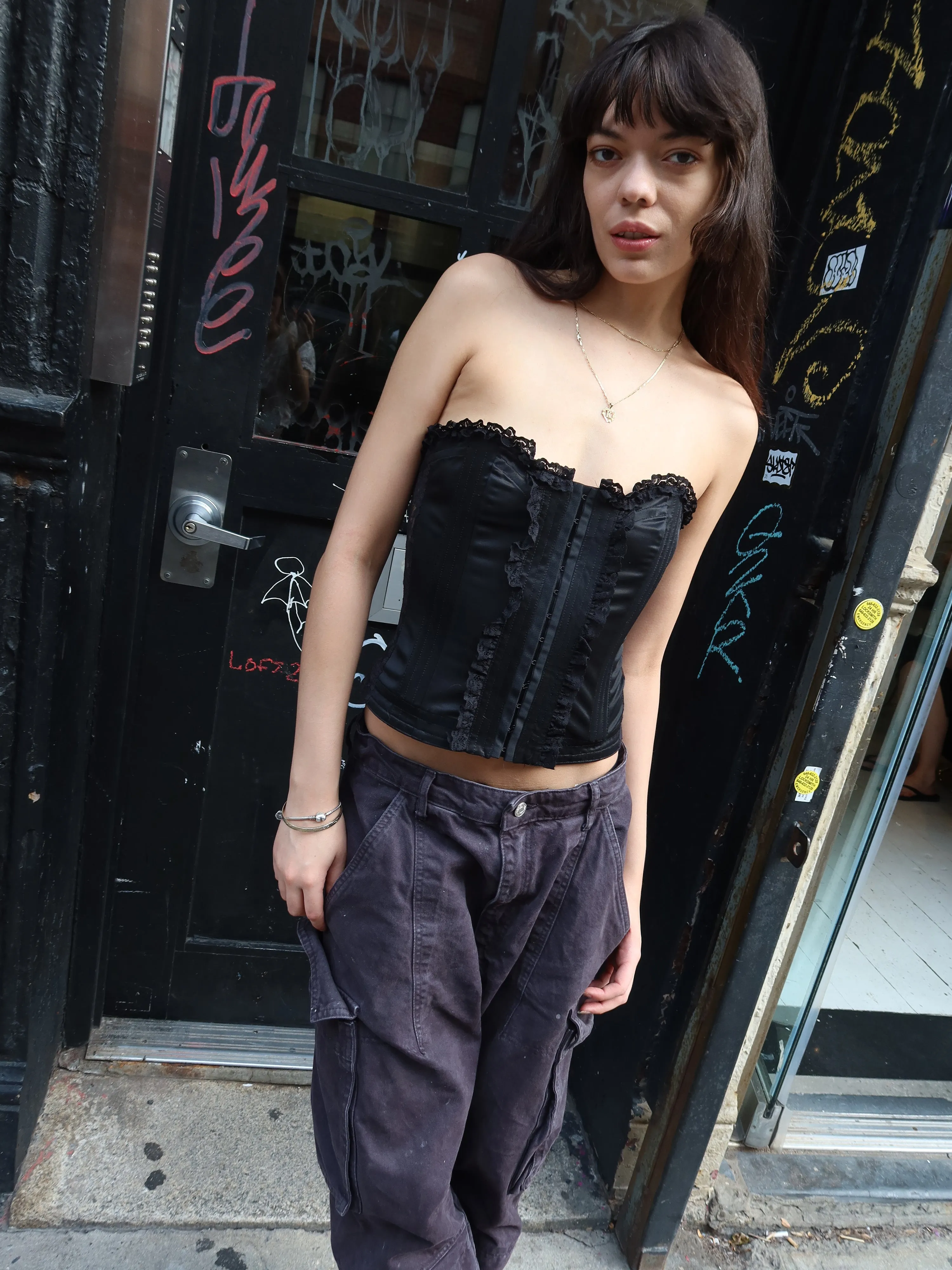 Vintage Lace Corset sold by Dana Foley NYC product image thumbnail 4