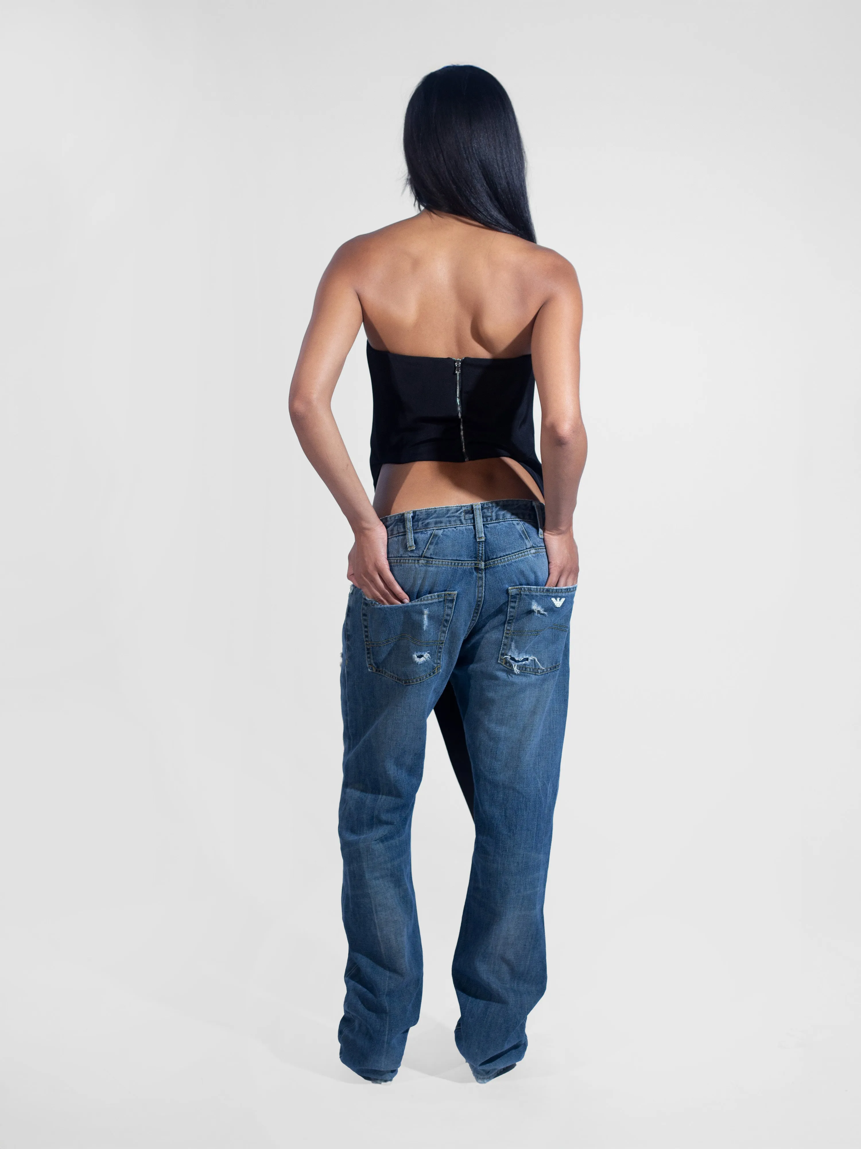 Asymmetrical Corset Top - Black sold by Dana Foley NYC product image thumbnail 3