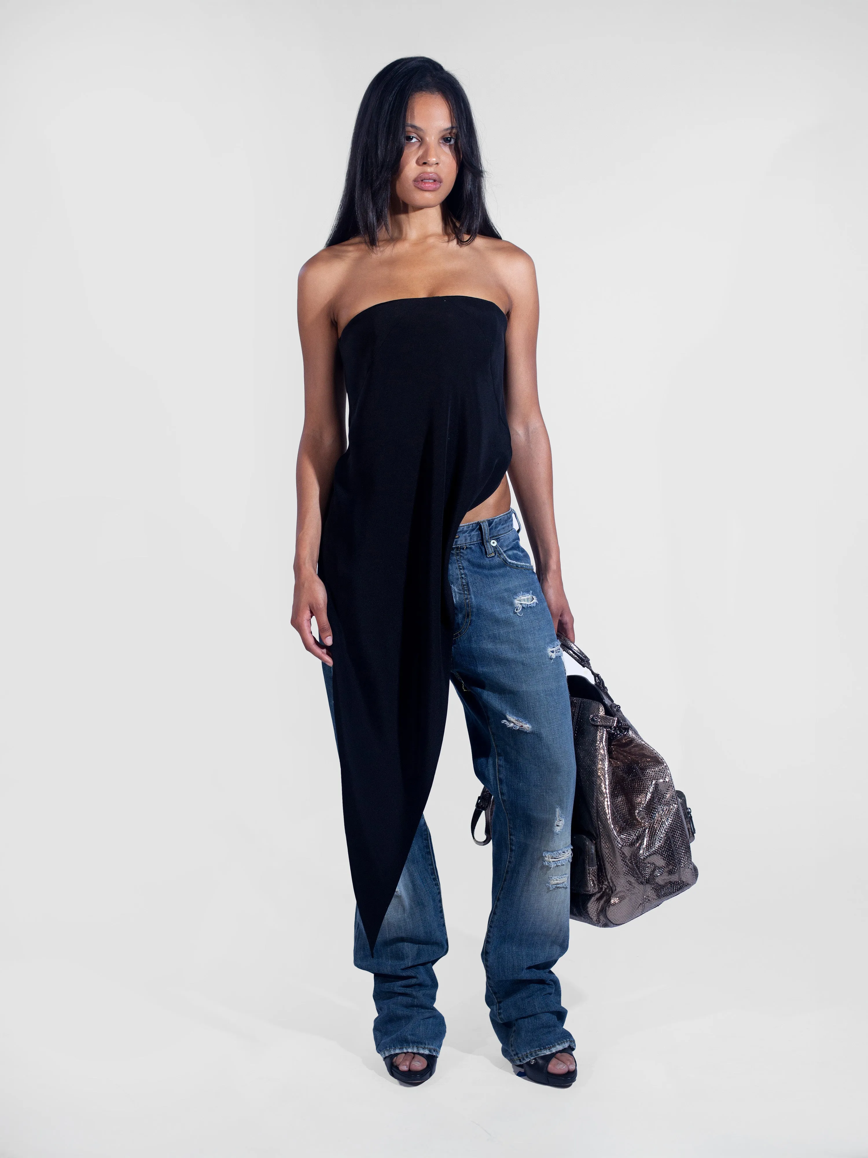 Asymmetrical Corset Top - Black sold by Dana Foley NYC product image thumbnail 2