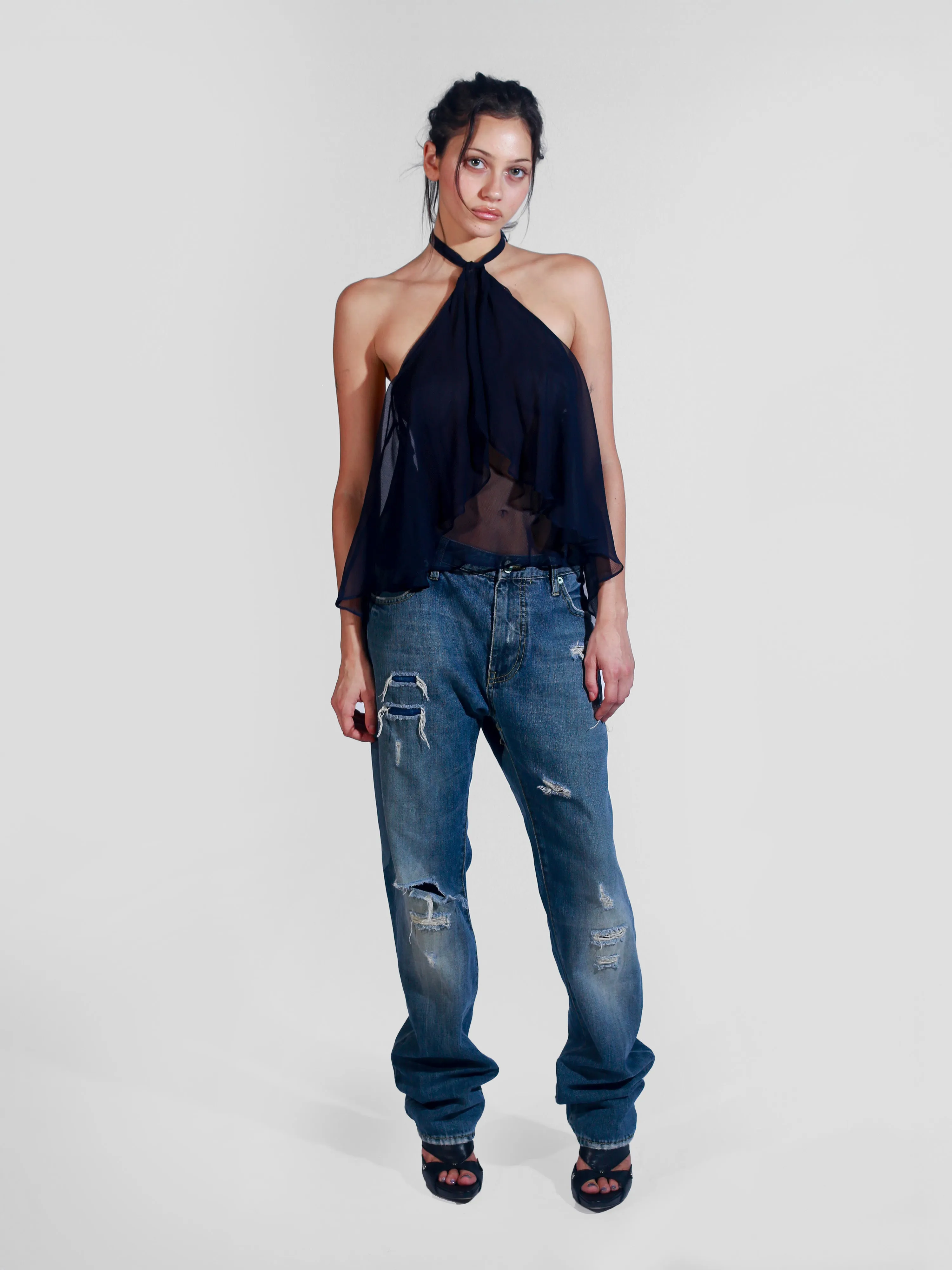 Flutter Top - Navy sold by Dana Foley NYC product image thumbnail 2