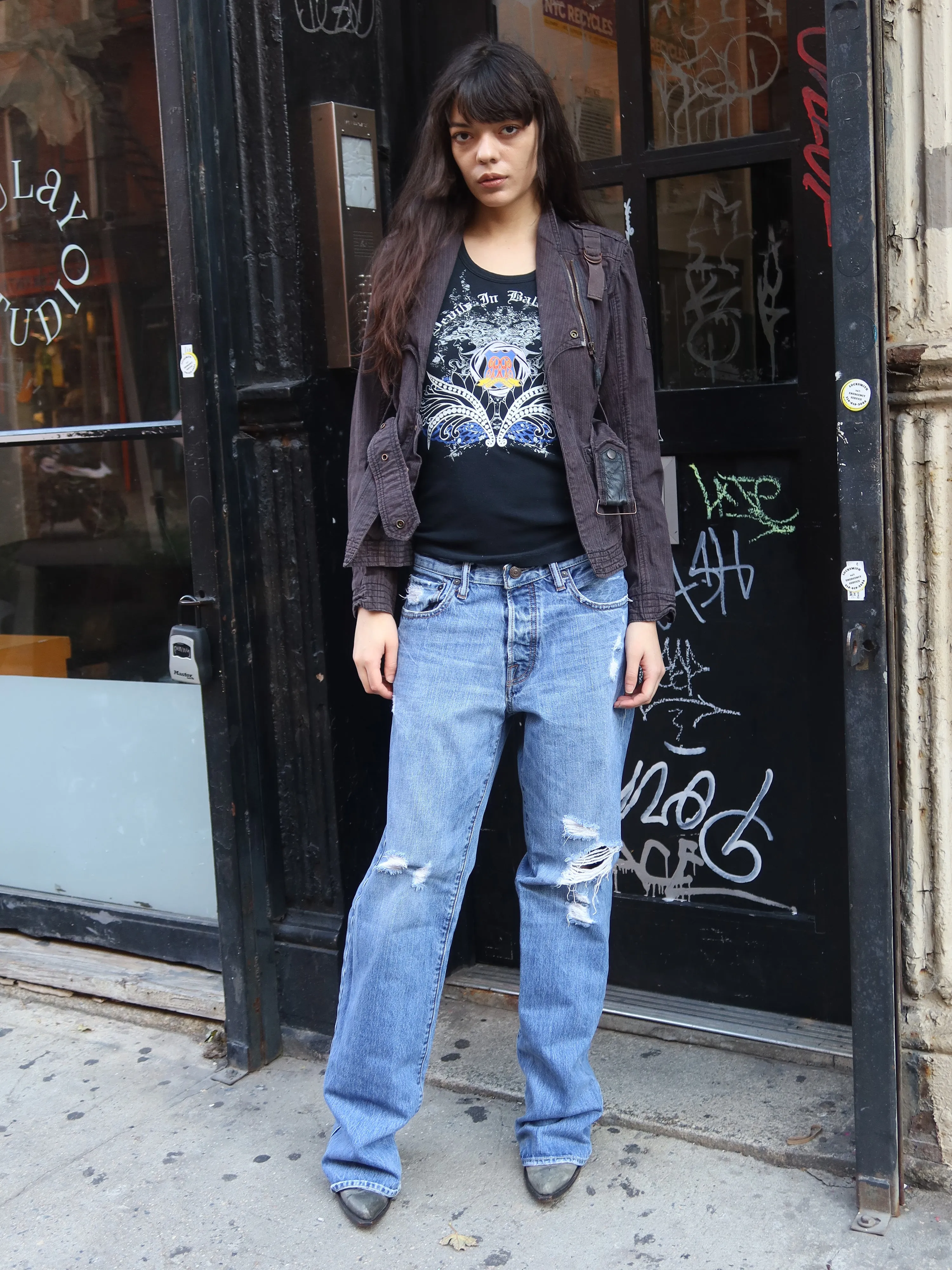 Vintage Worn Black Militant Jacket sold by Dana Foley NYC product image thumbnail 4