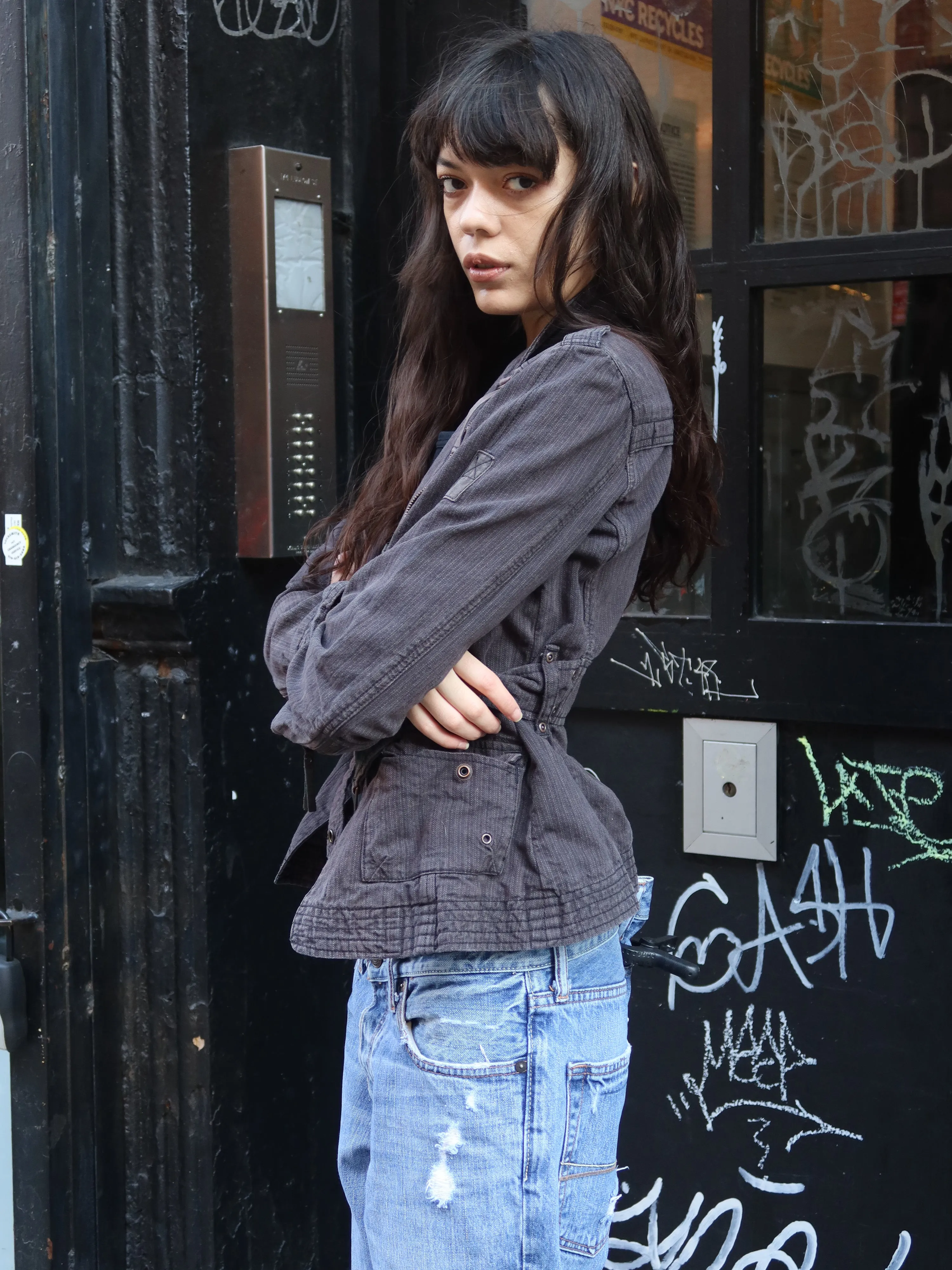 Vintage Worn Black Militant Jacket sold by Dana Foley NYC product image thumbnail 2