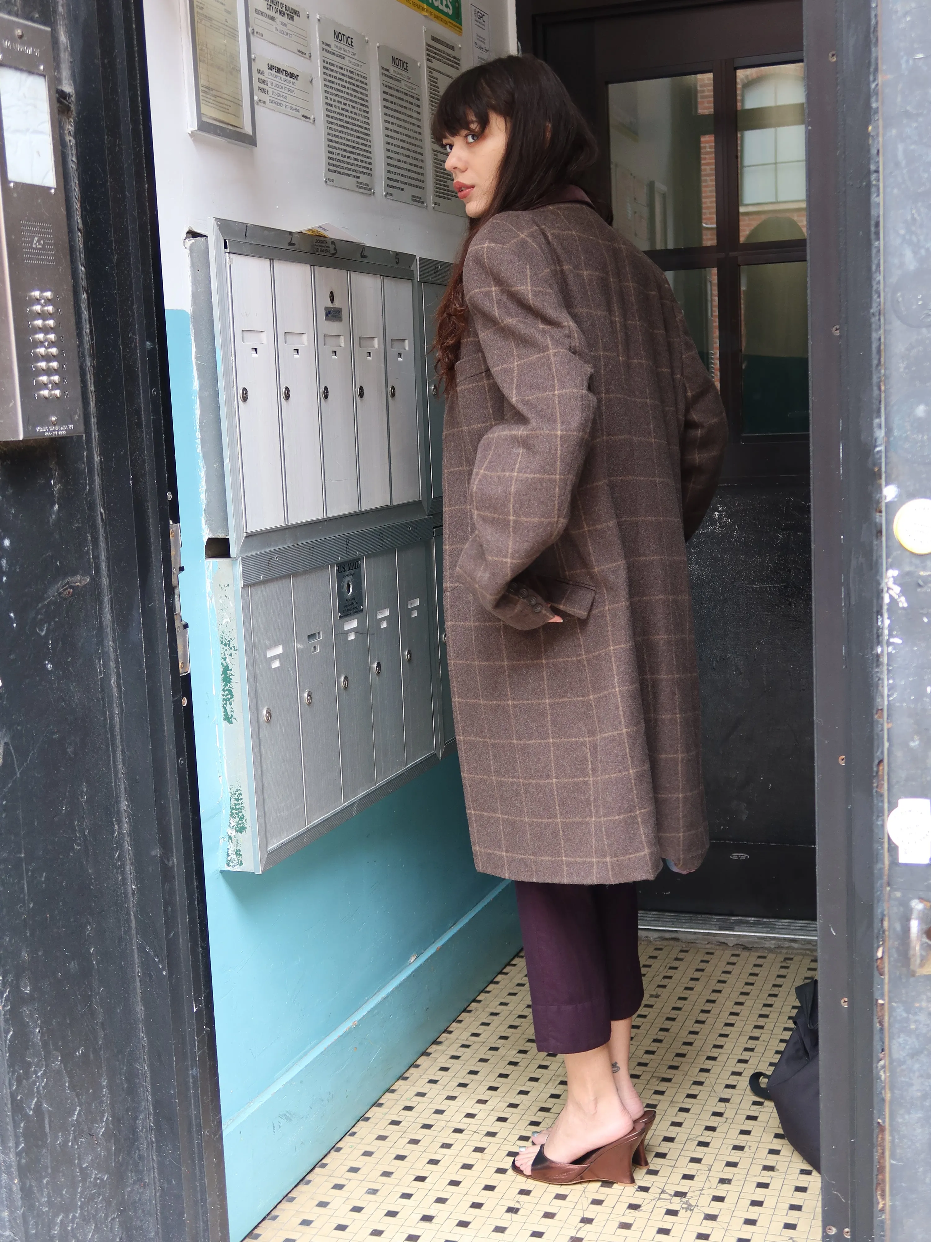 Vintage Brown Wool Coat sold by Dana Foley NYC product image thumbnail 3