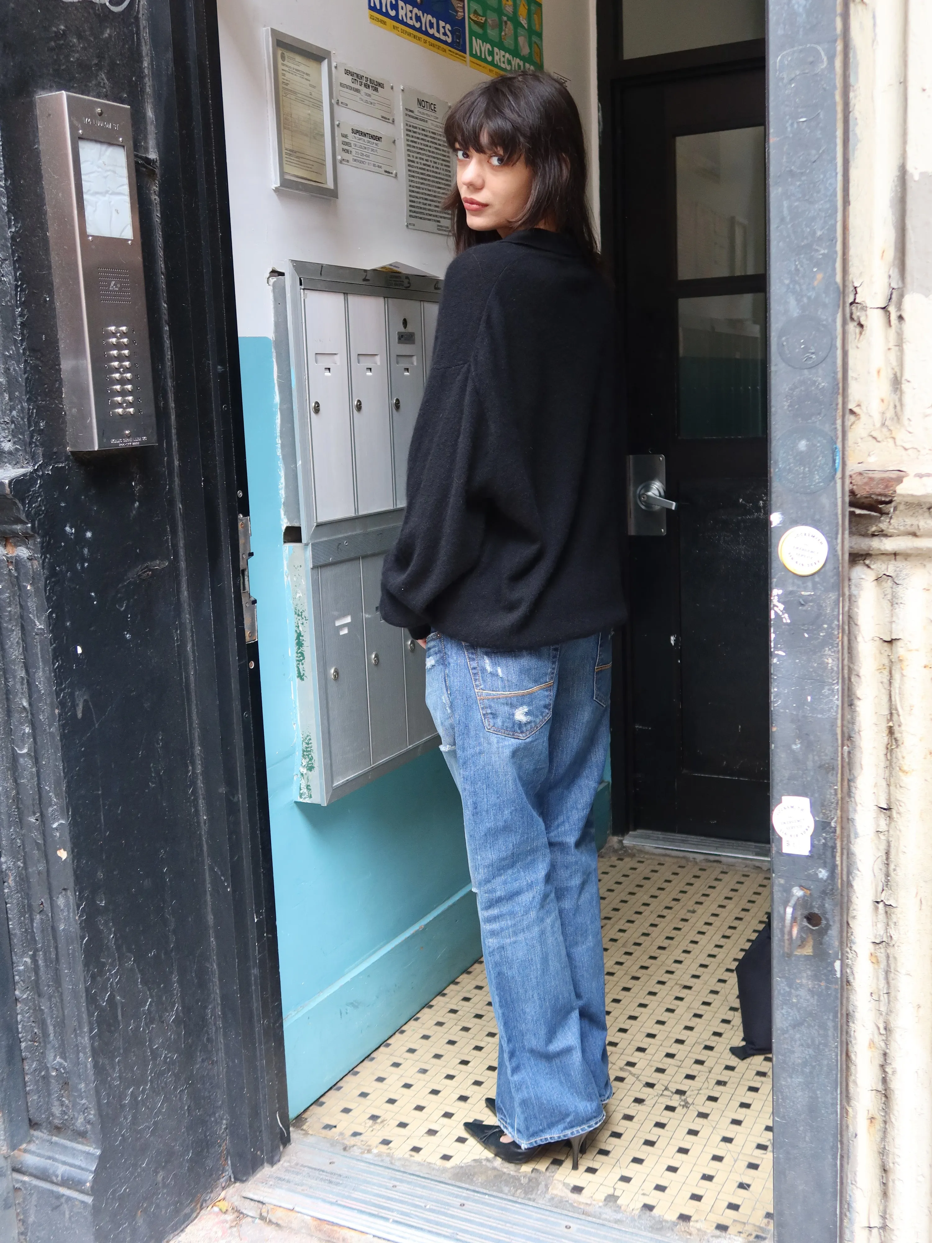 Vintage Black Cashmere Crew sold by Dana Foley NYC