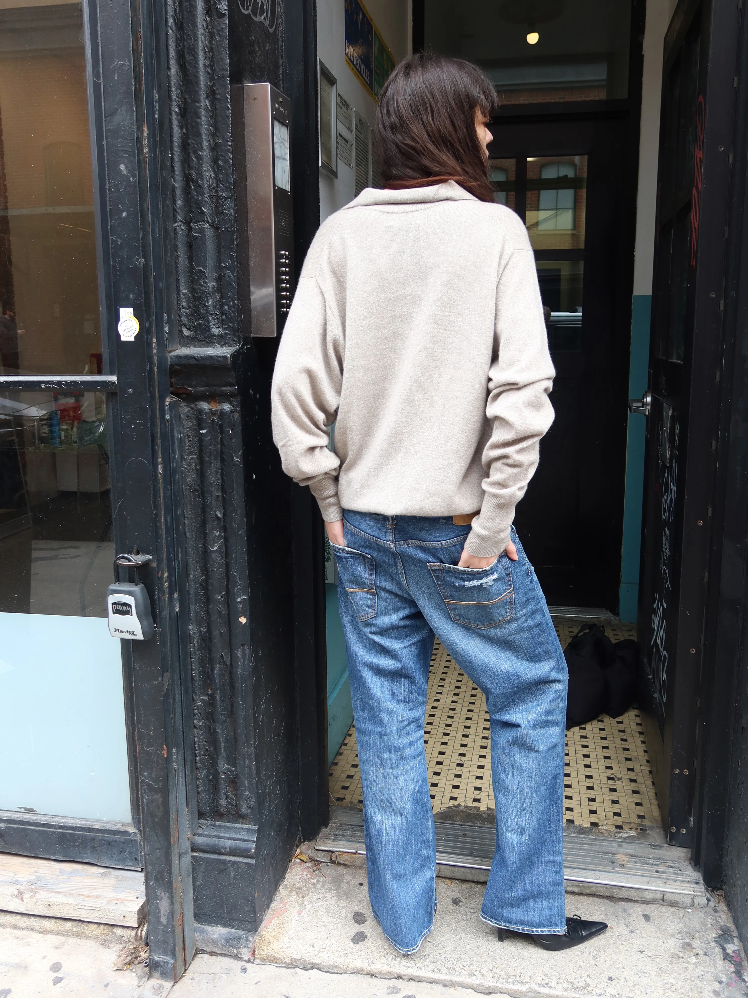 Vintage Creme Cashmere Crew sold by Dana Foley NYC product image thumbnail 3