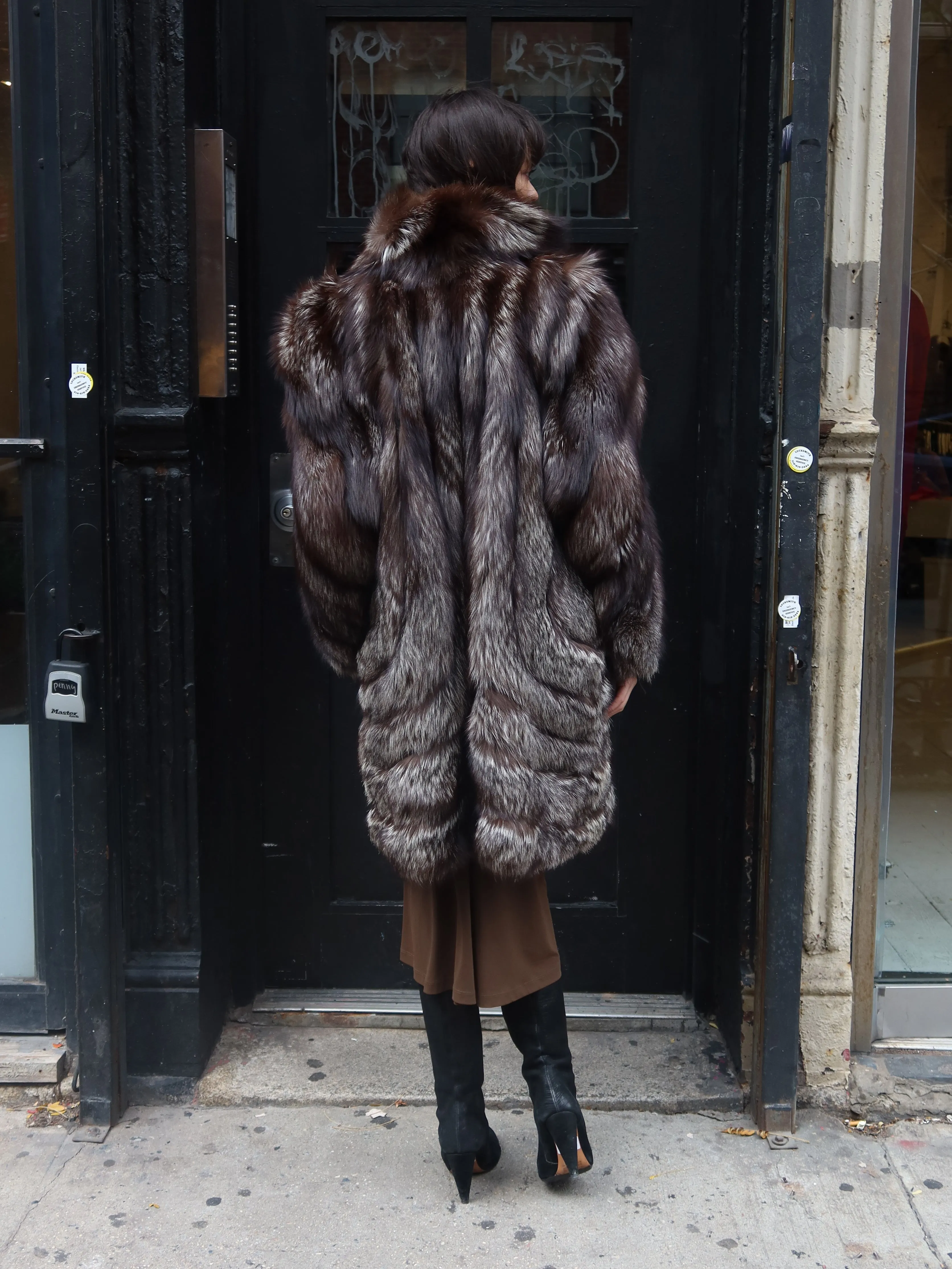 Vintage Silver Fox Fur Coat sold by Dana Foley NYC product image thumbnail 2
