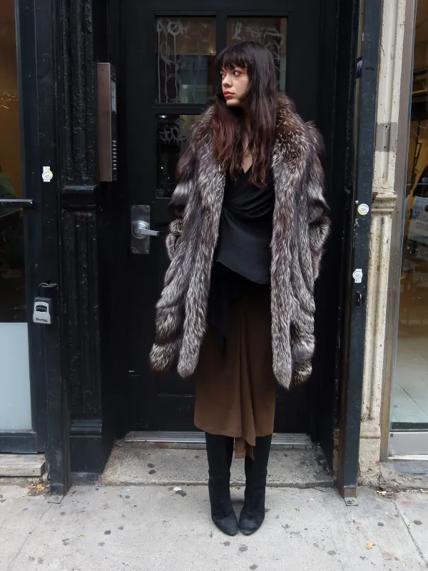 Vintage Silver Fox Fur Coat sold by Dana Foley NYC