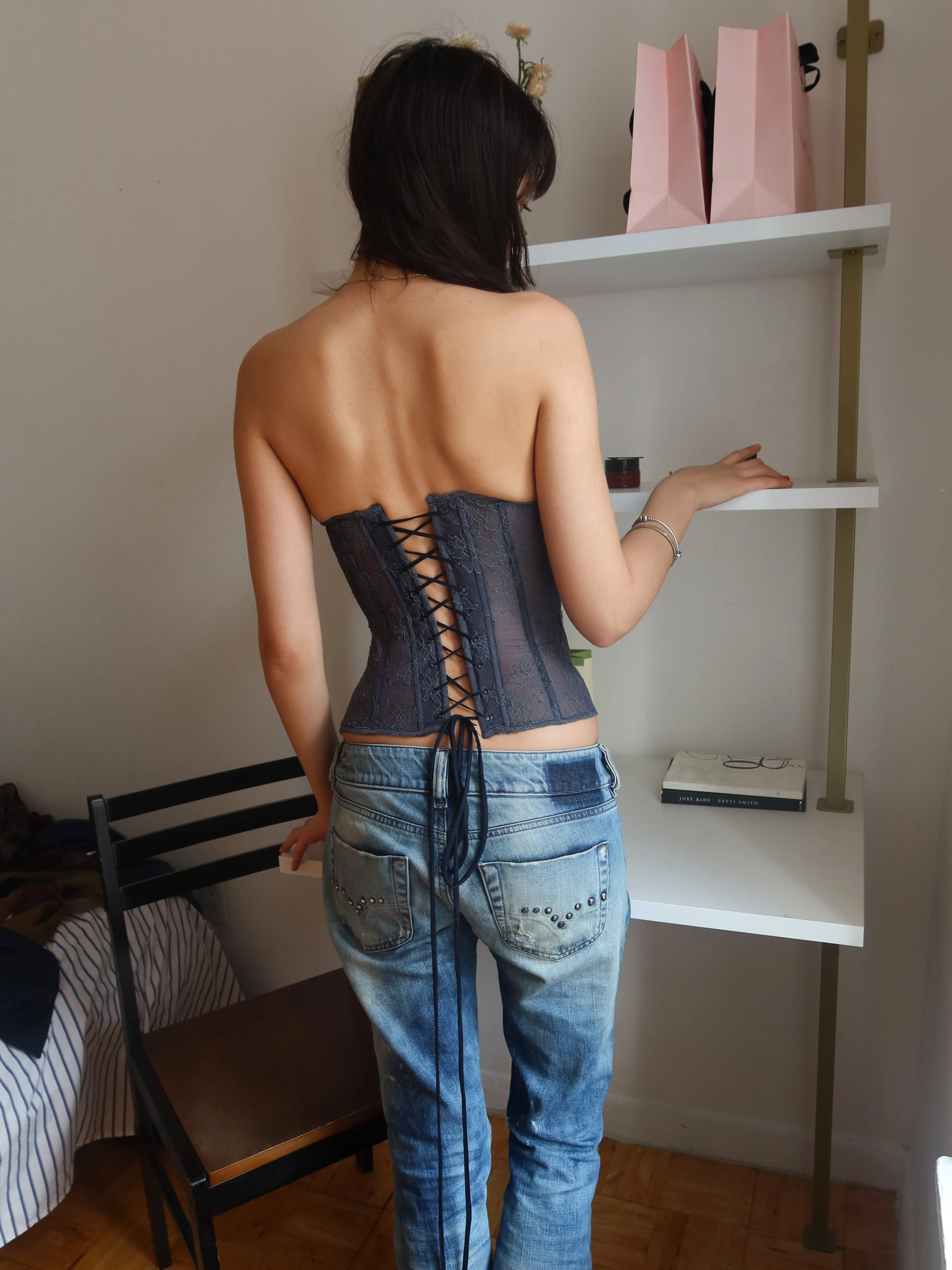 Bunny Corset - Blue Lace sold by Dana Foley NYC product image thumbnail 2