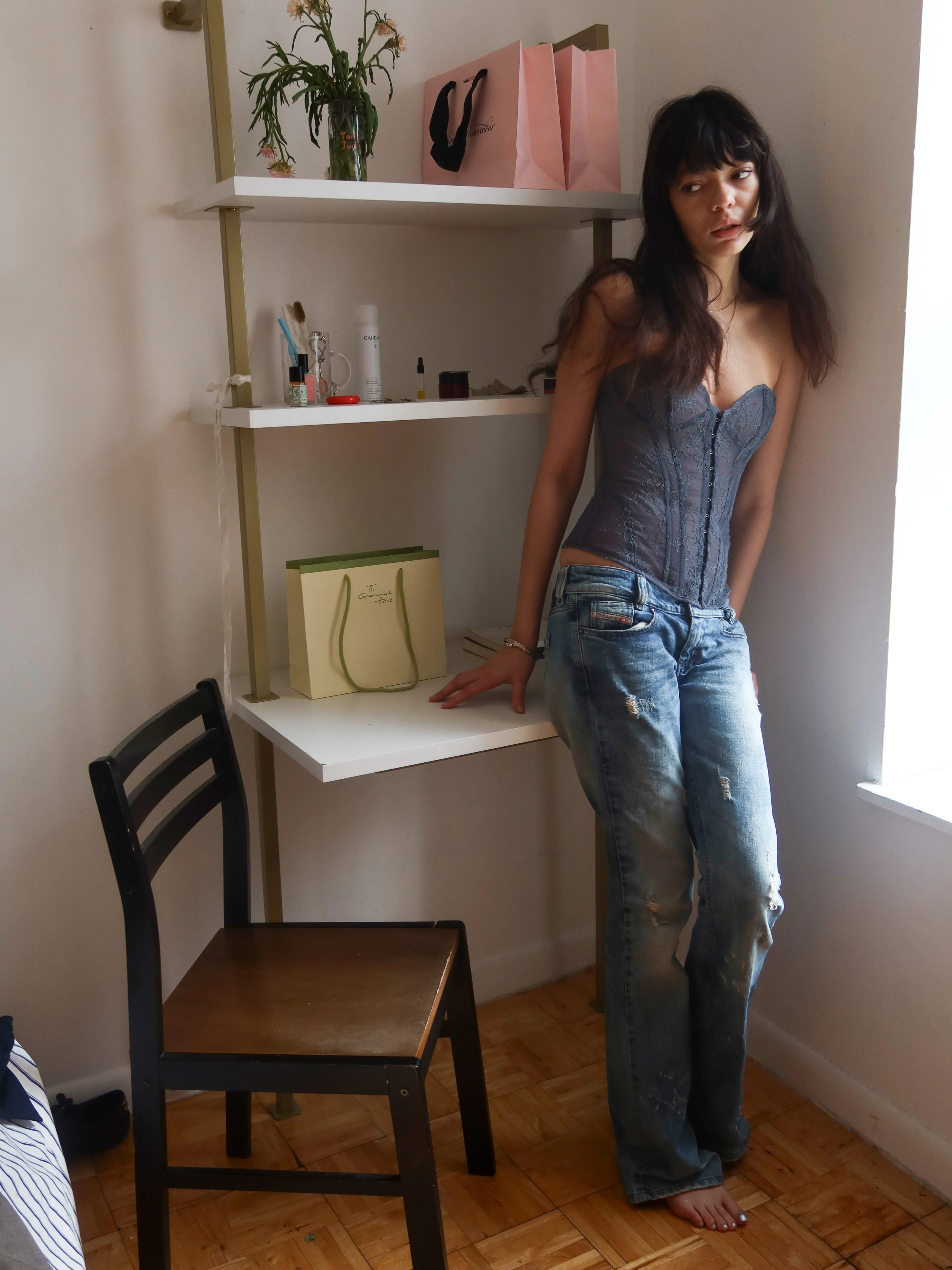 Bunny Corset - Blue Lace sold by Dana Foley NYC