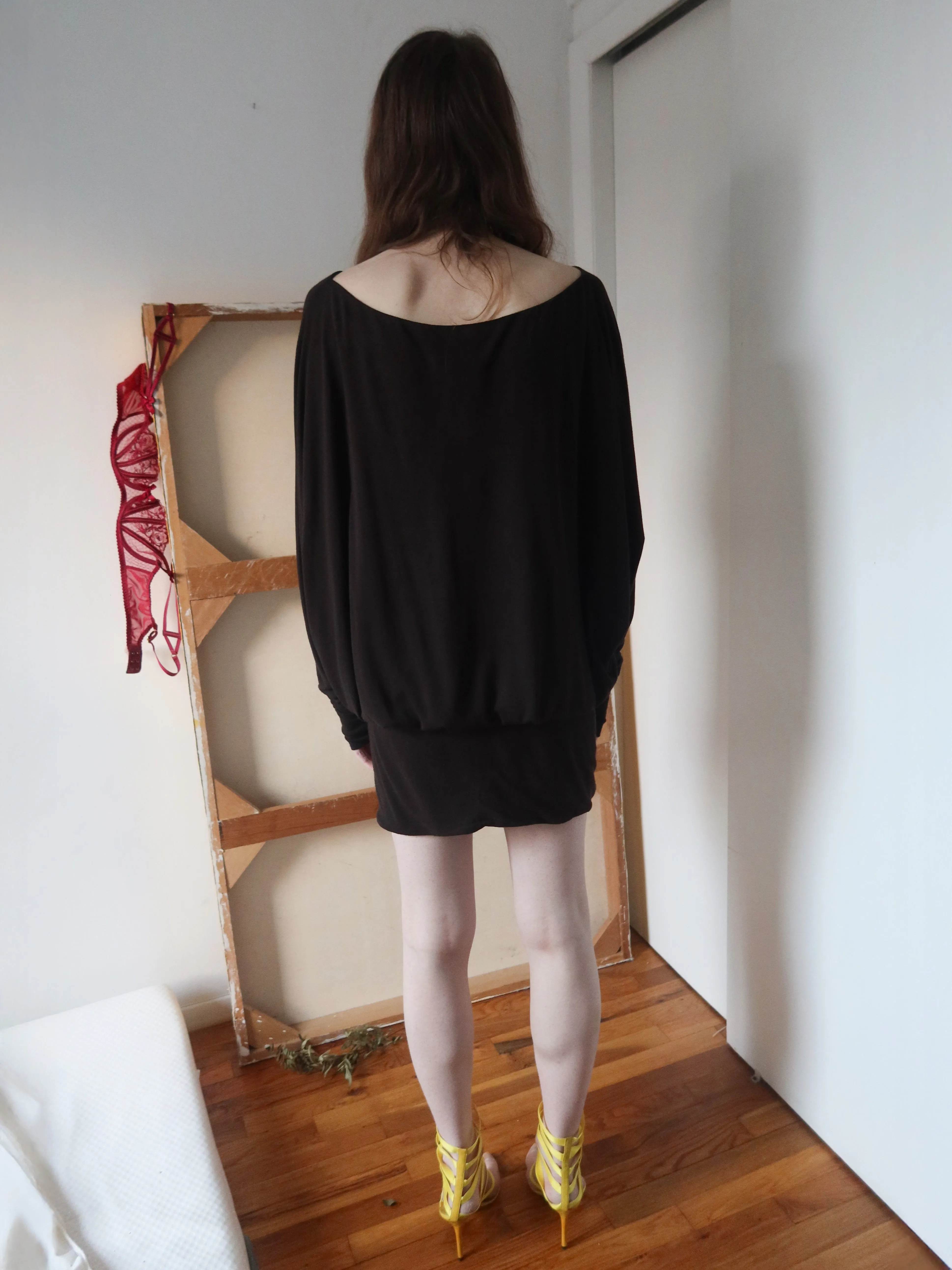 Dolman Sleeve Mini - Brown sold by Dana Foley NYC product image thumbnail 3