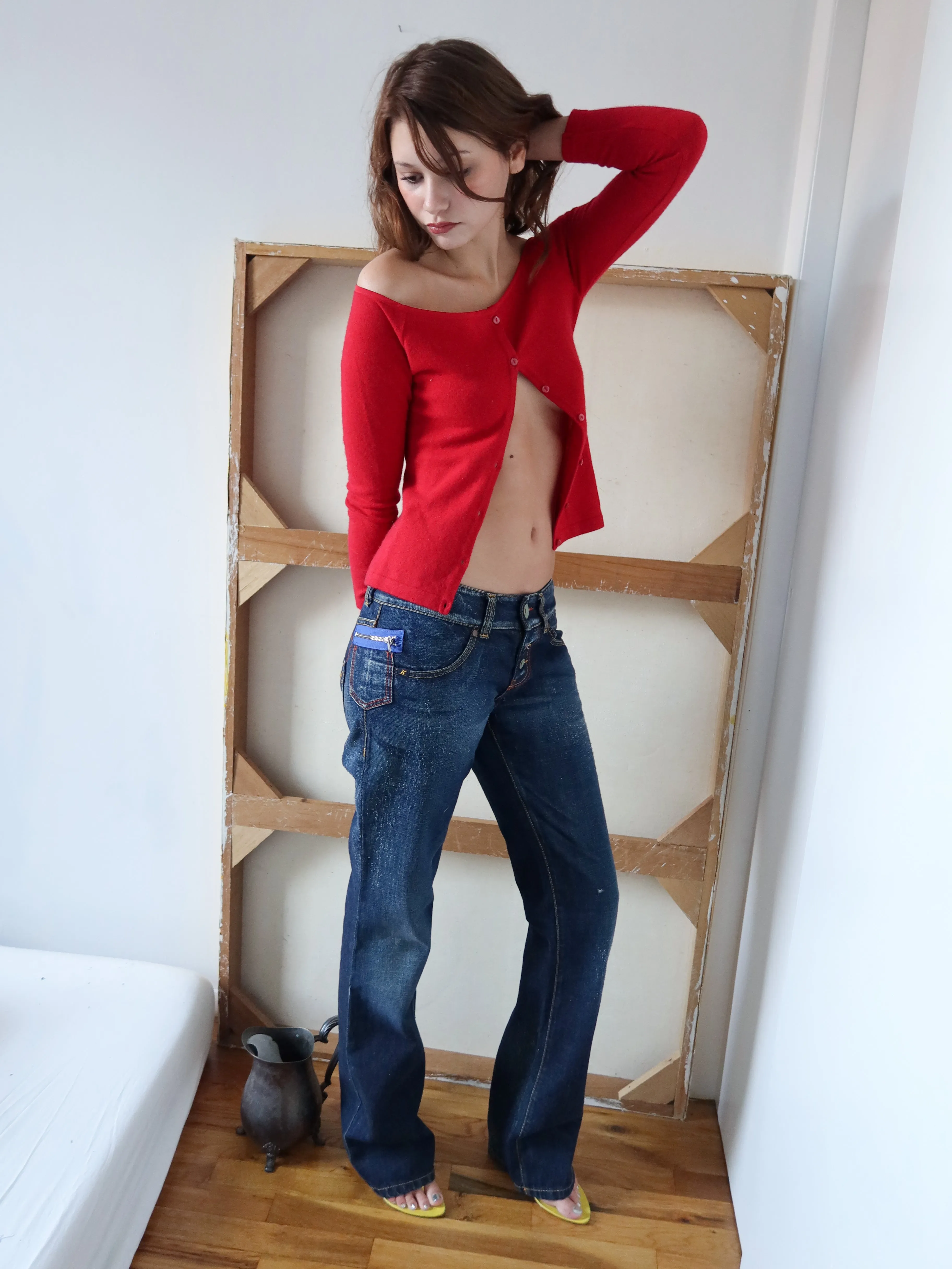 Reworked Izzy Cardigan - Red sold by Dana Foley NYC product image thumbnail 2
