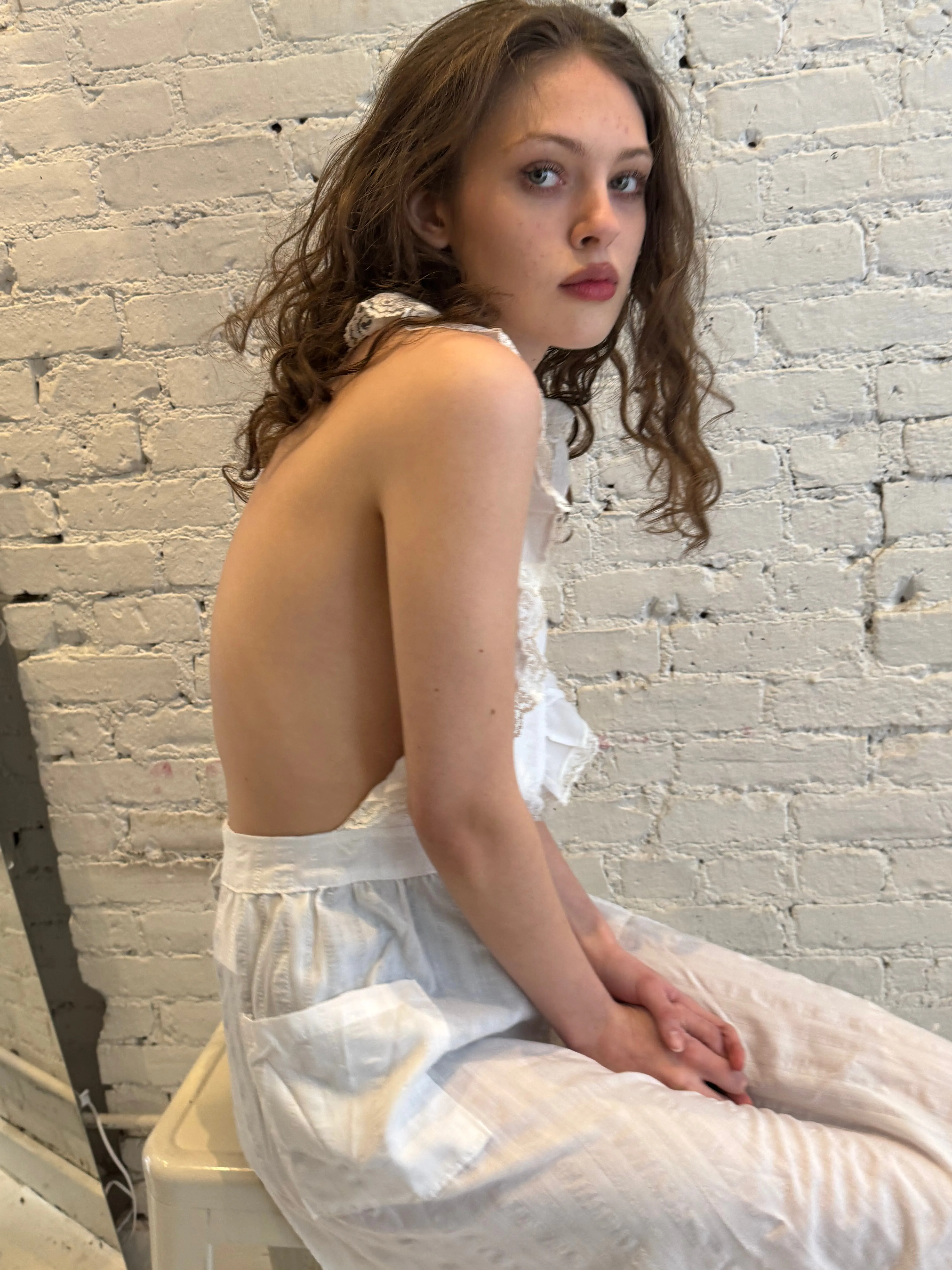 Vintage White Apron Dress sold by Dana Foley NYC product image thumbnail 3