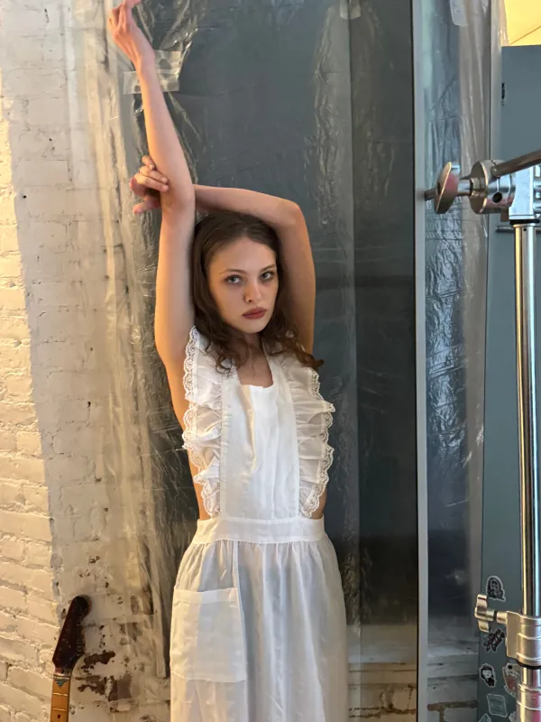 Vintage White Apron Dress sold by Dana Foley NYC