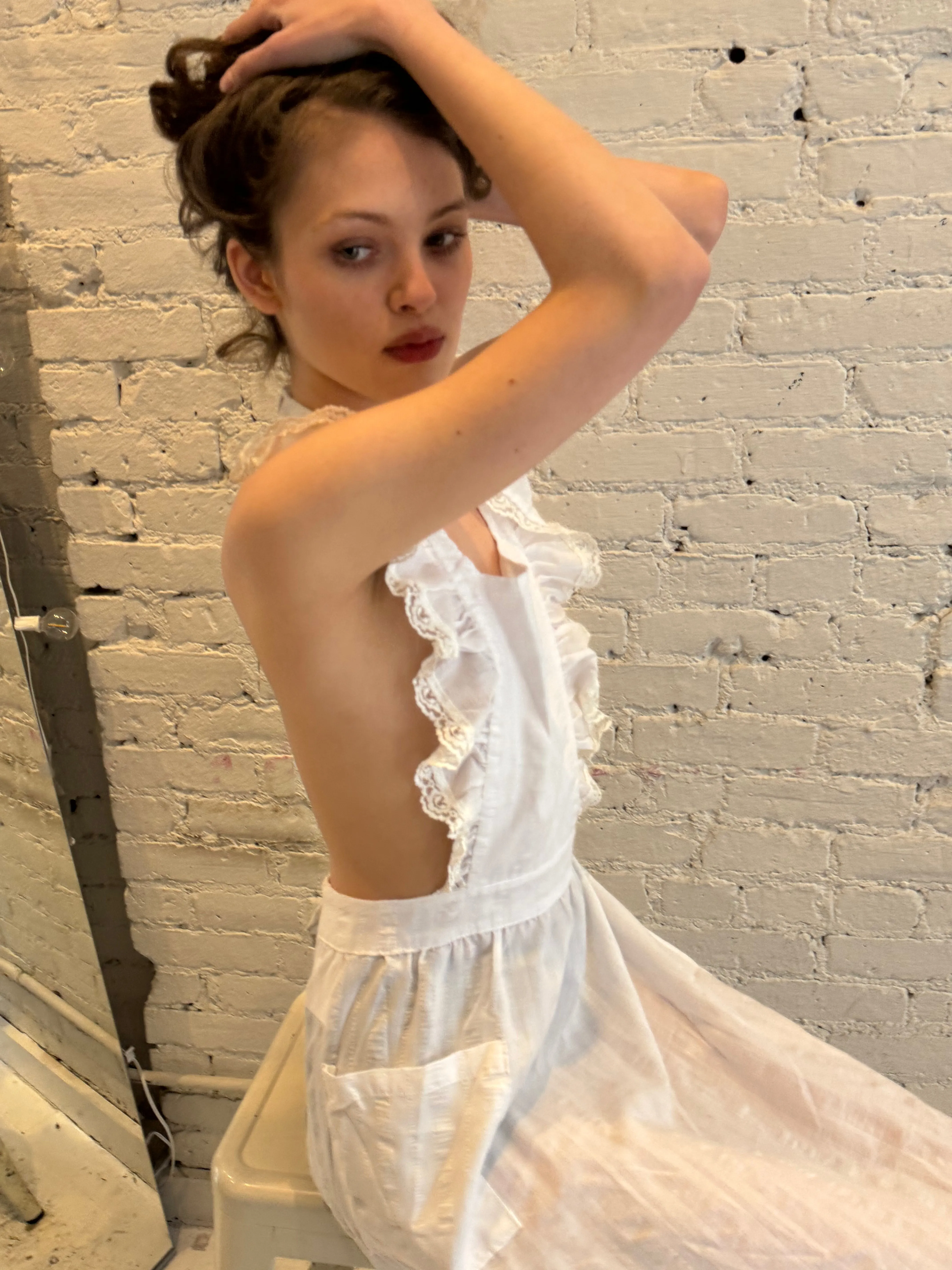 Vintage White Apron Dress sold by Dana Foley NYC product image thumbnail 2