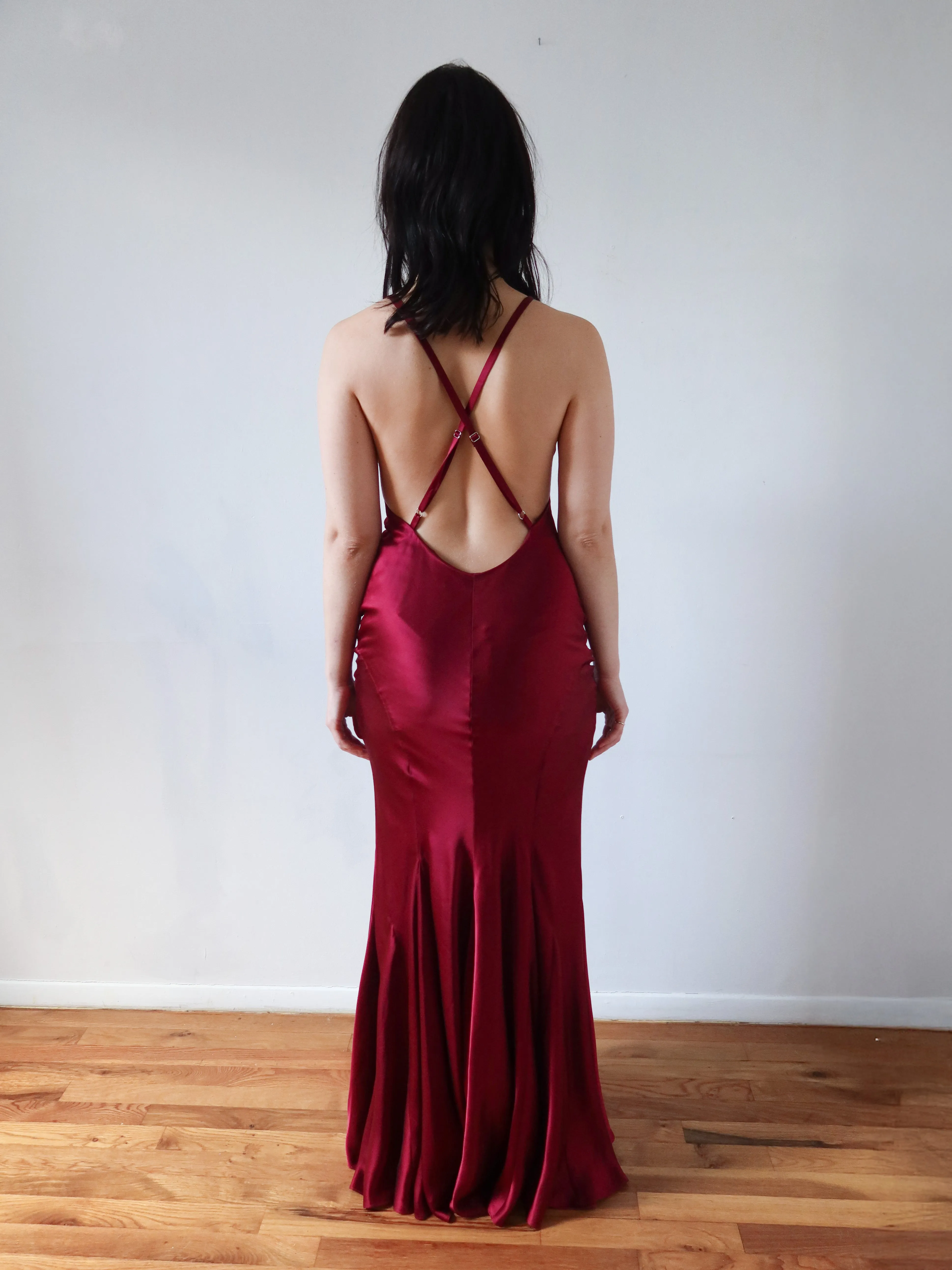 Gia Gown - Burgundy sold by Dana Foley NYC product image thumbnail 3