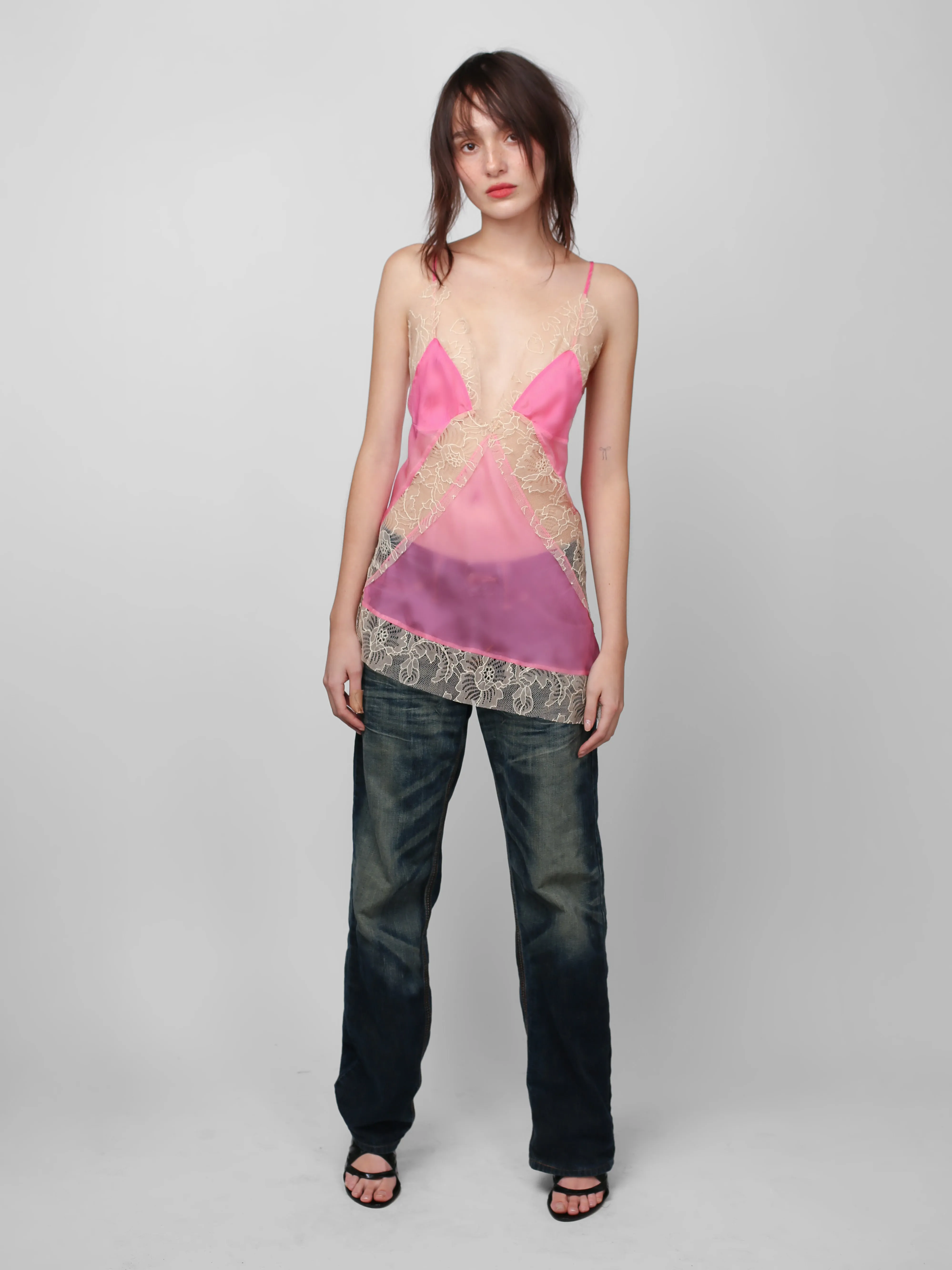 Silk Lace Cami - Hot Pink sold by Dana Foley NYC product image thumbnail 2