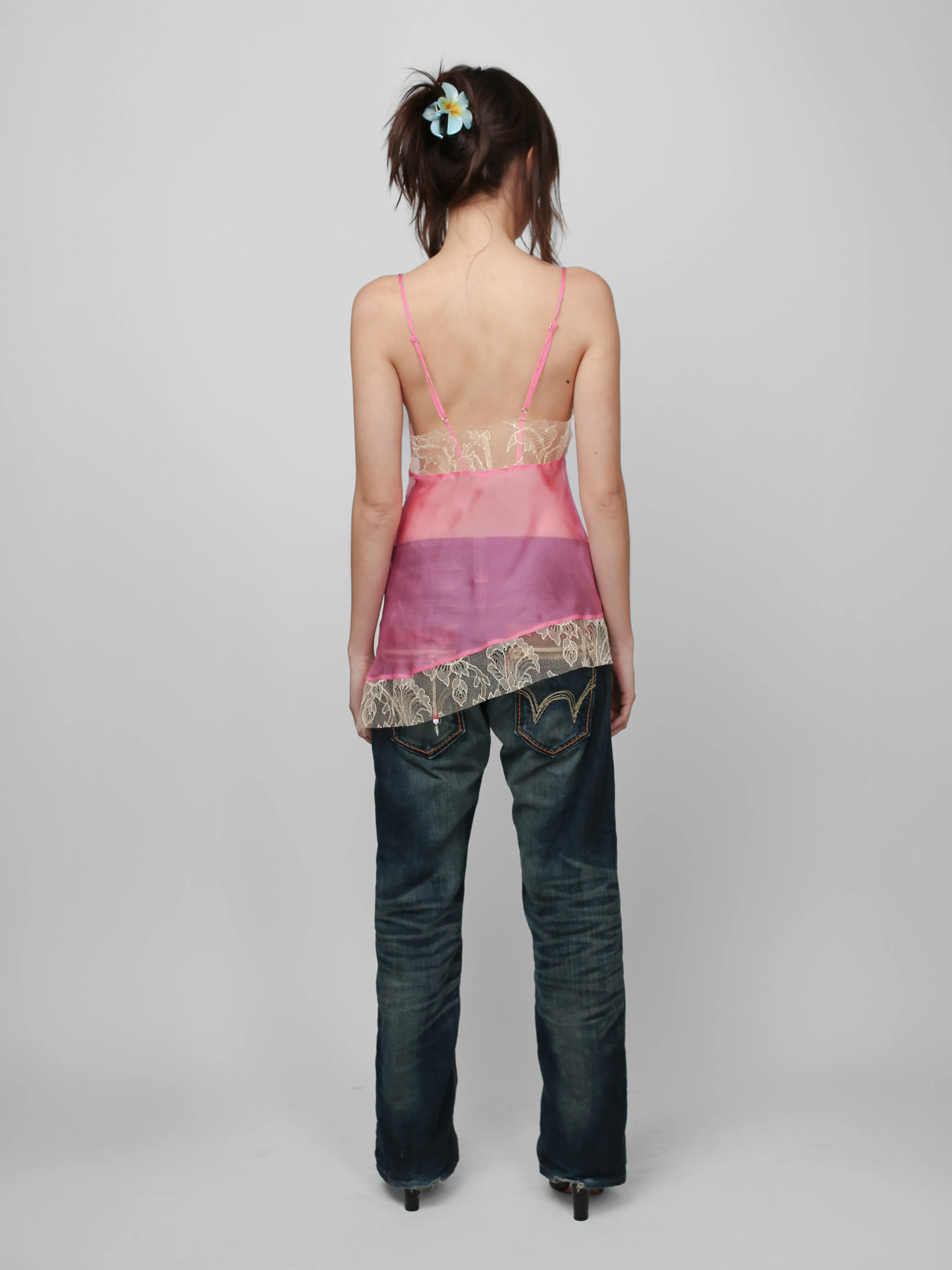 Silk Lace Cami - Hot Pink sold by Dana Foley NYC product image thumbnail 5