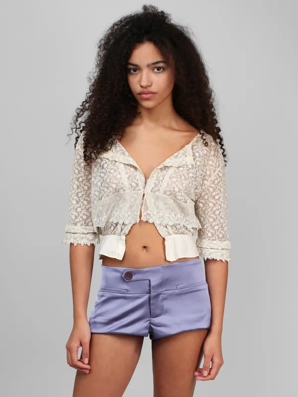 Lily Shorts - Lavender Satin made by Dana Foley NYC