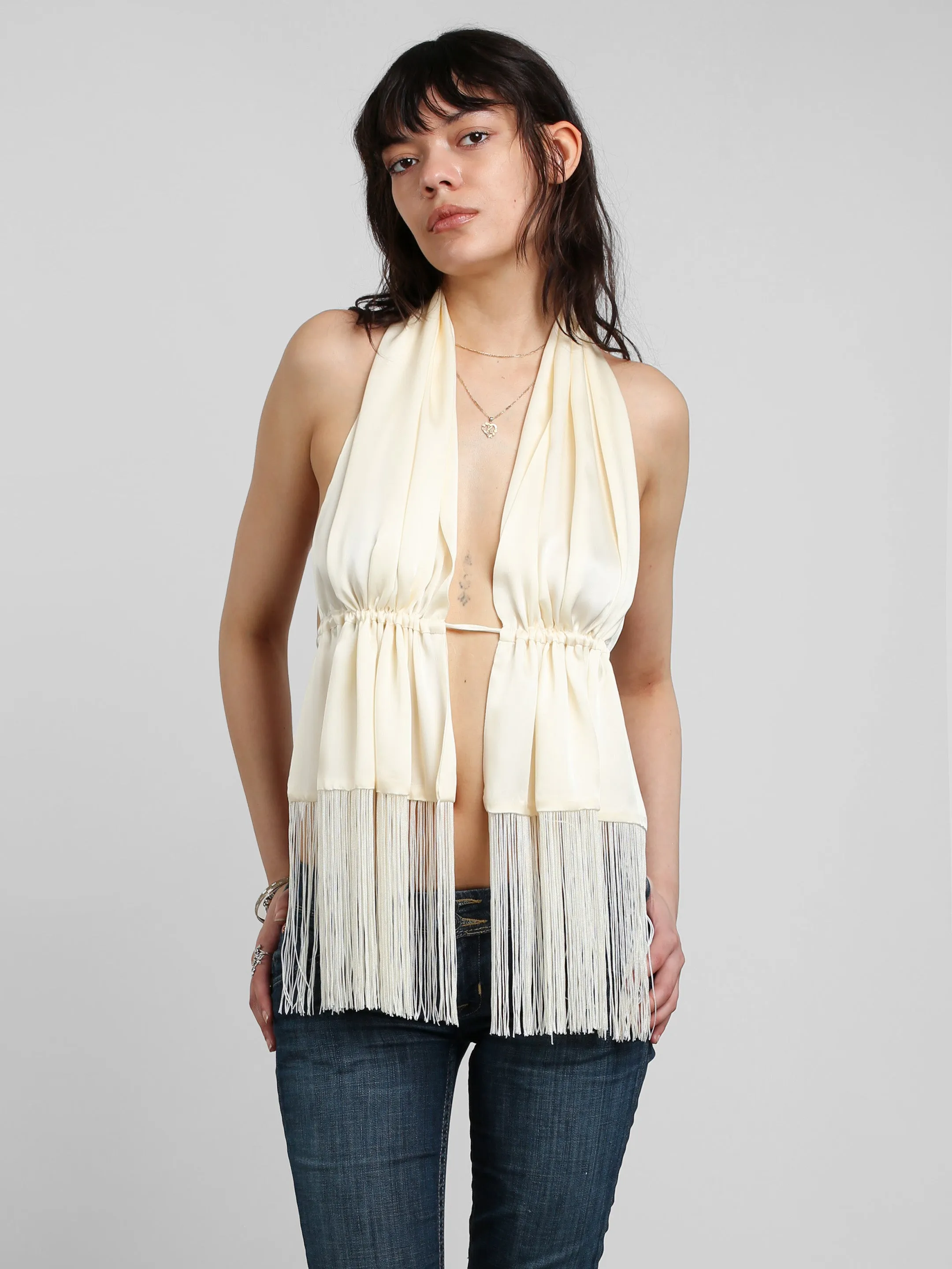Scarf Top - Ivory sold by Dana Foley NYC product image thumbnail 3
