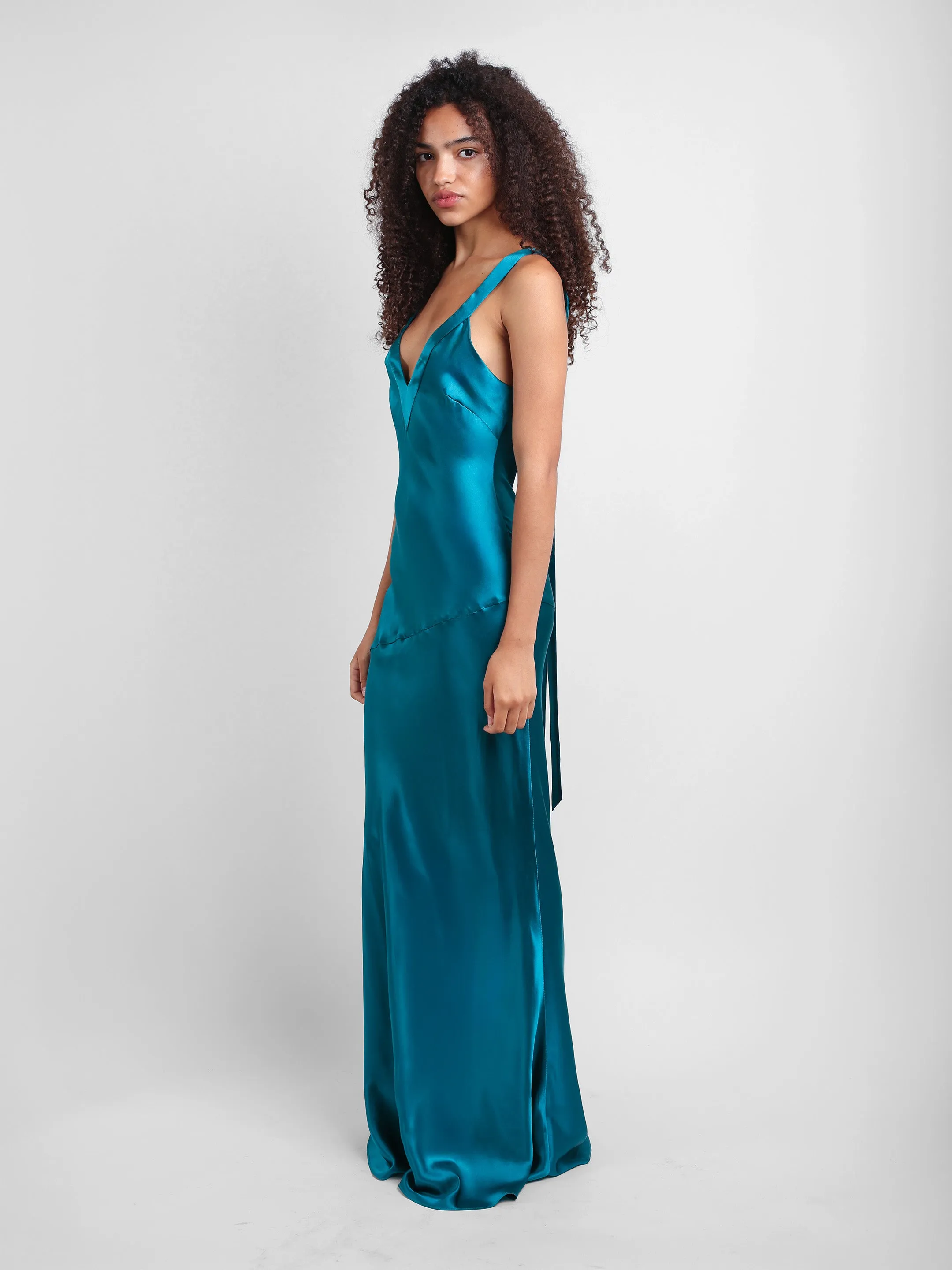 Devon Gown - Teal sold by Dana Foley NYC product image thumbnail 3