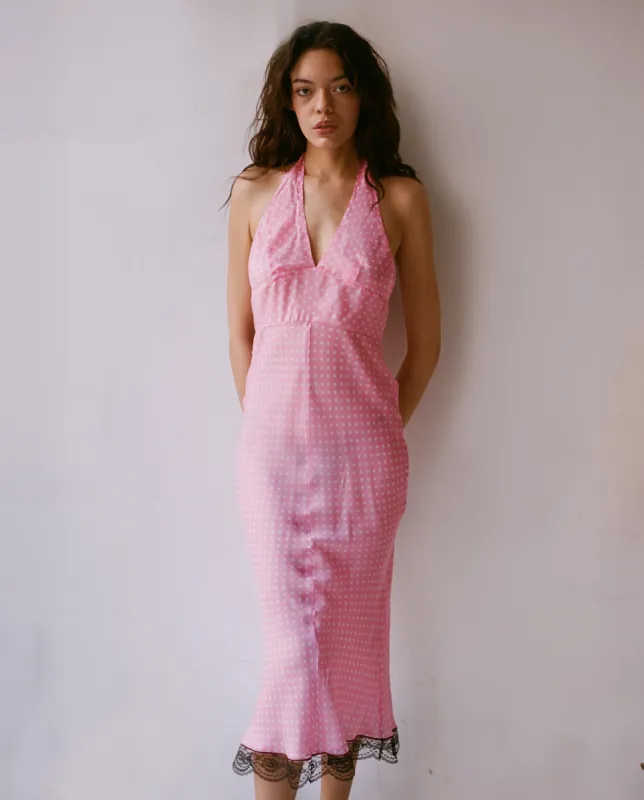Helly Halter - Pink Polka Dot sold by Dana Foley NYC