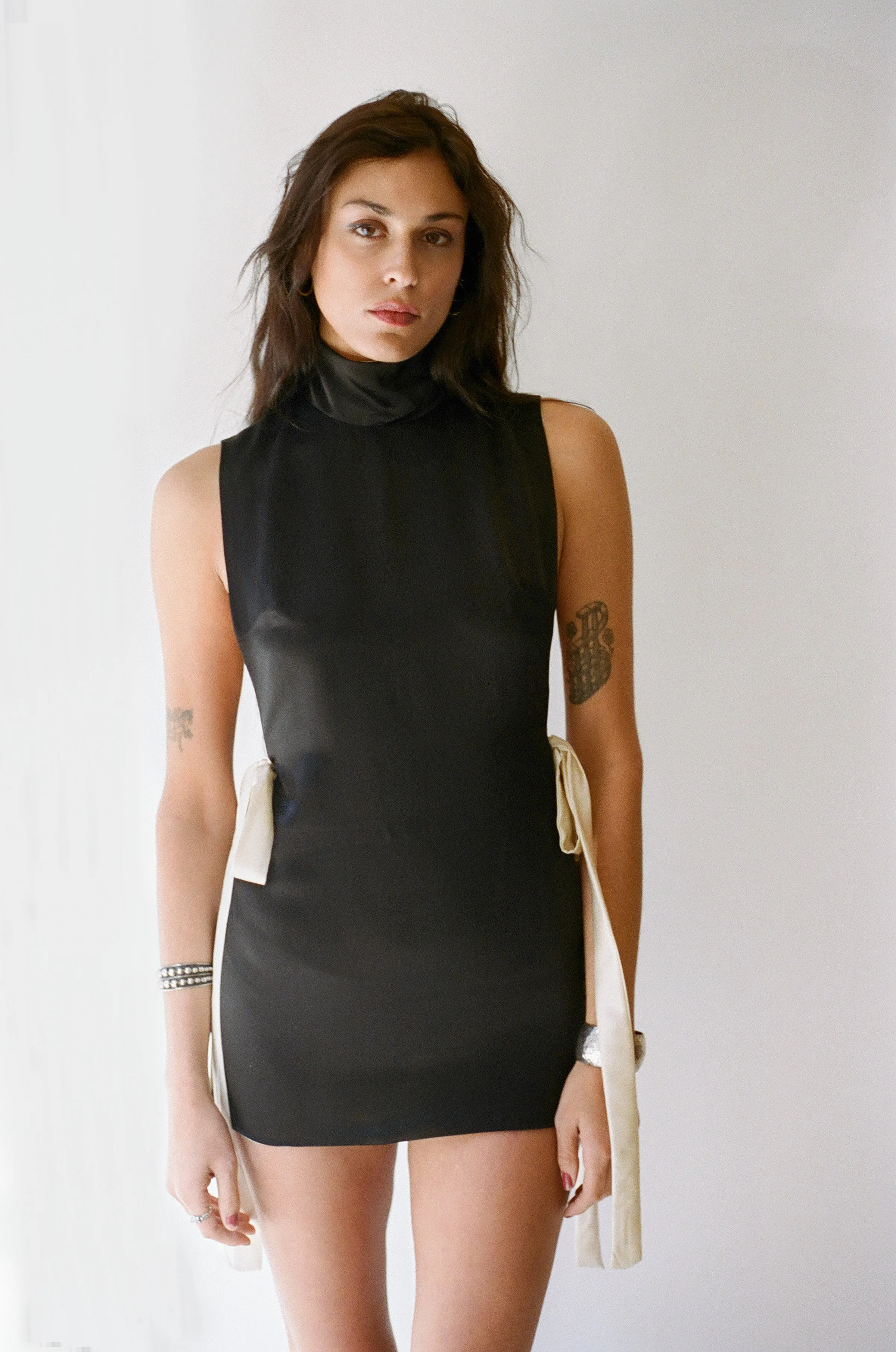 Maeve Mini Dress - Black & Champagne sold by Dana Foley NYC
