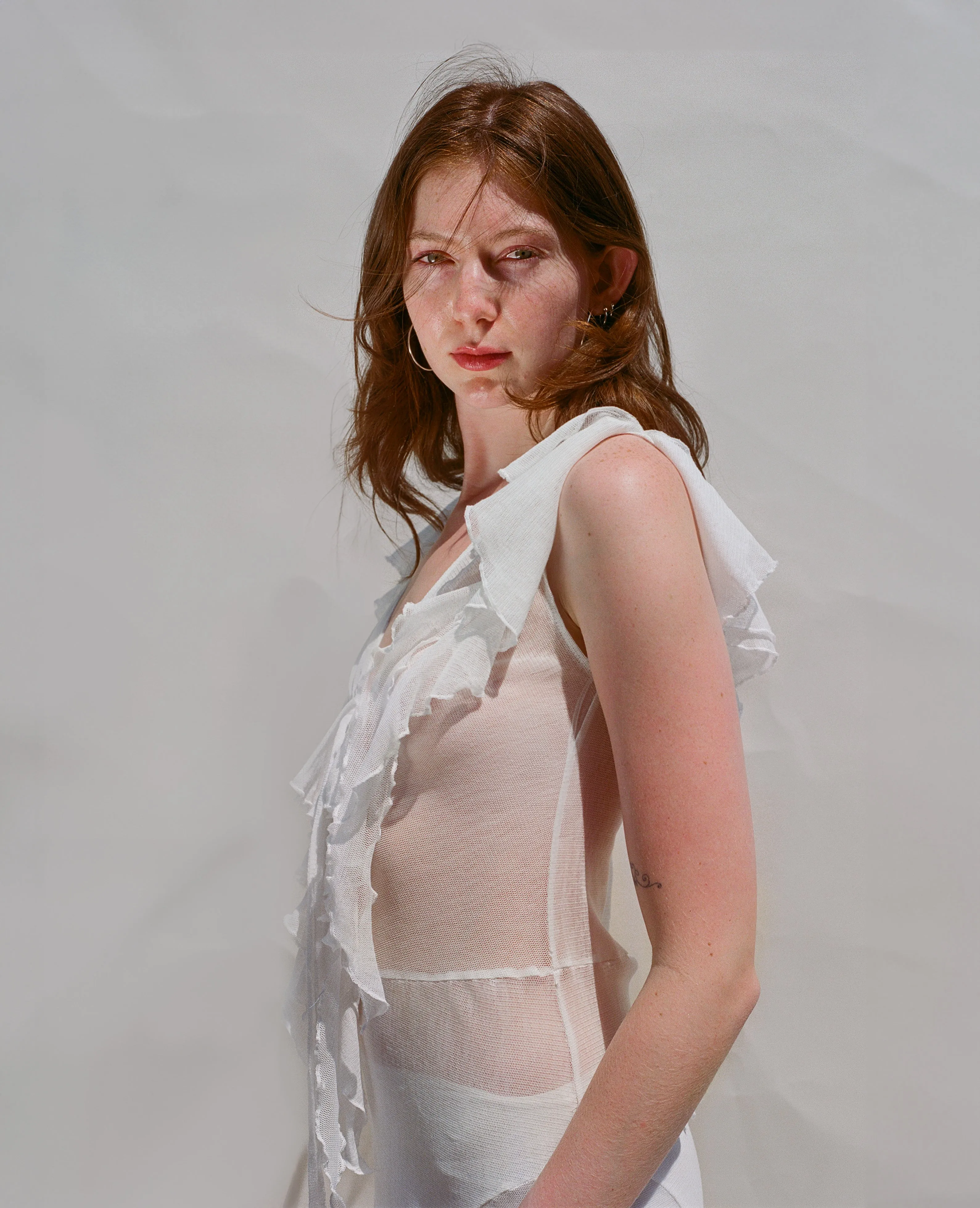 Raggy Dress - White sold by Dana Foley NYC product image thumbnail 3